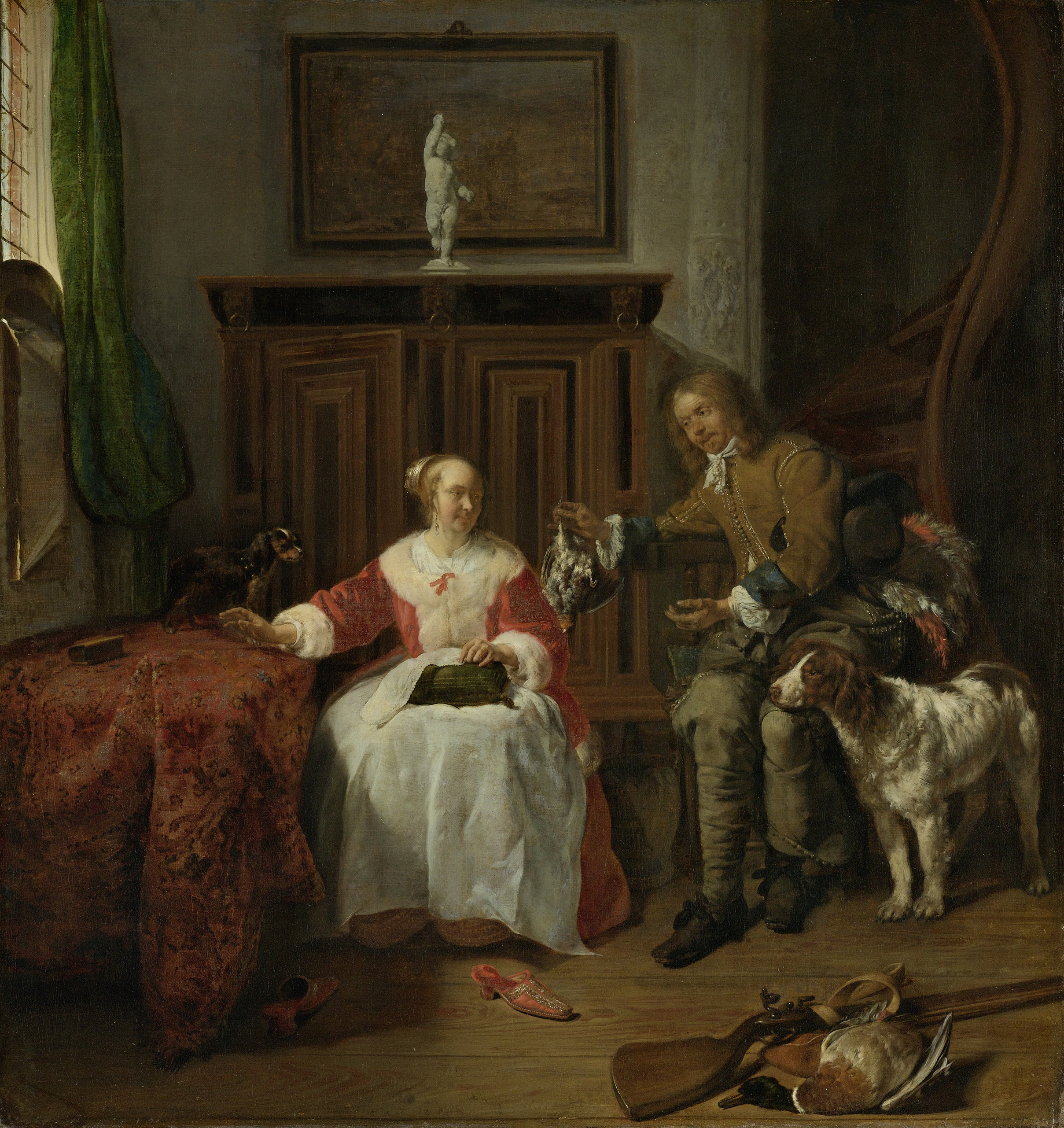 The Hunter’s Present, by Gabriël Metsu, public domain