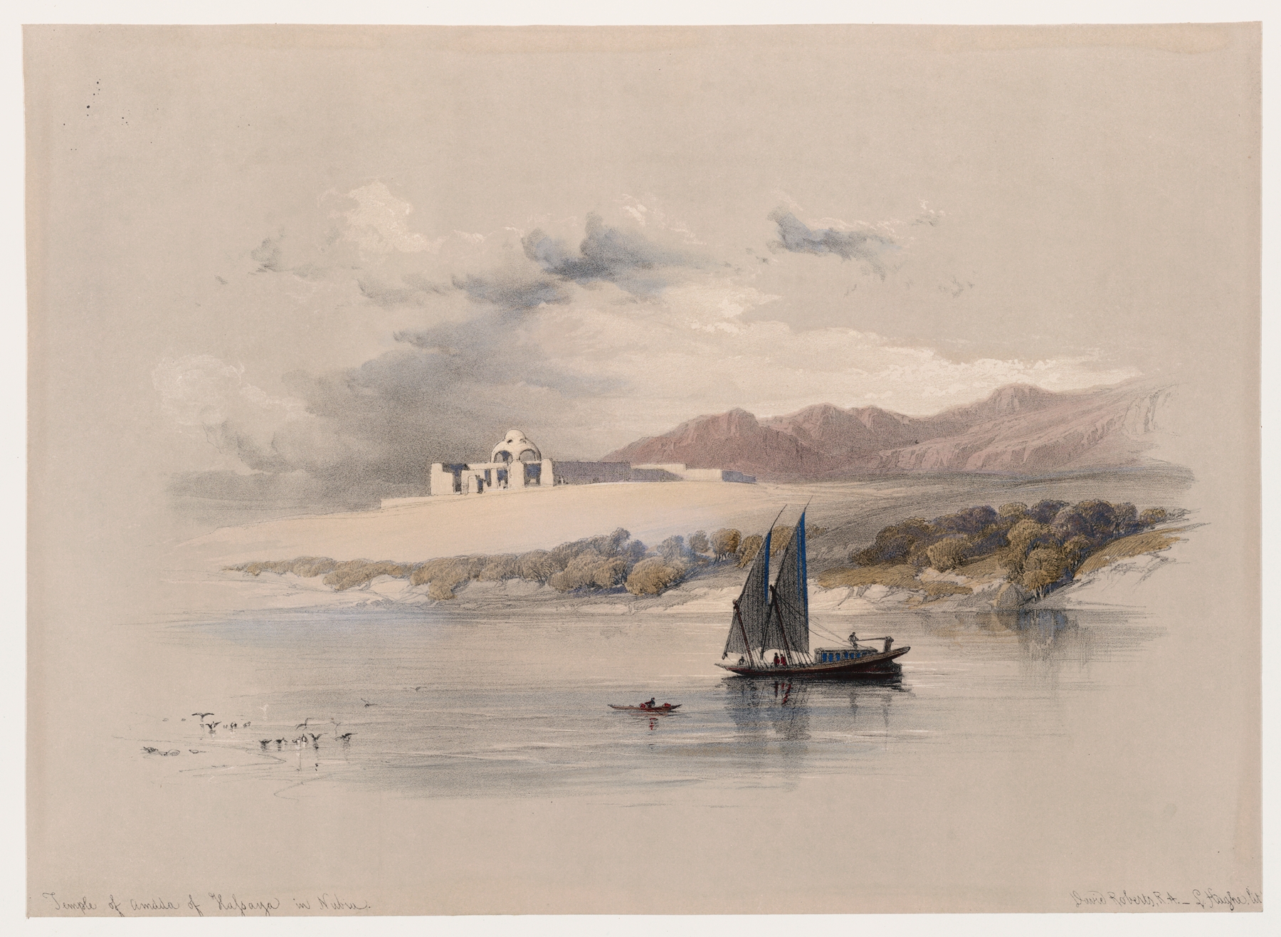 Temple of Amada of Hassaya in Nubia., by David Roberts, public domain
