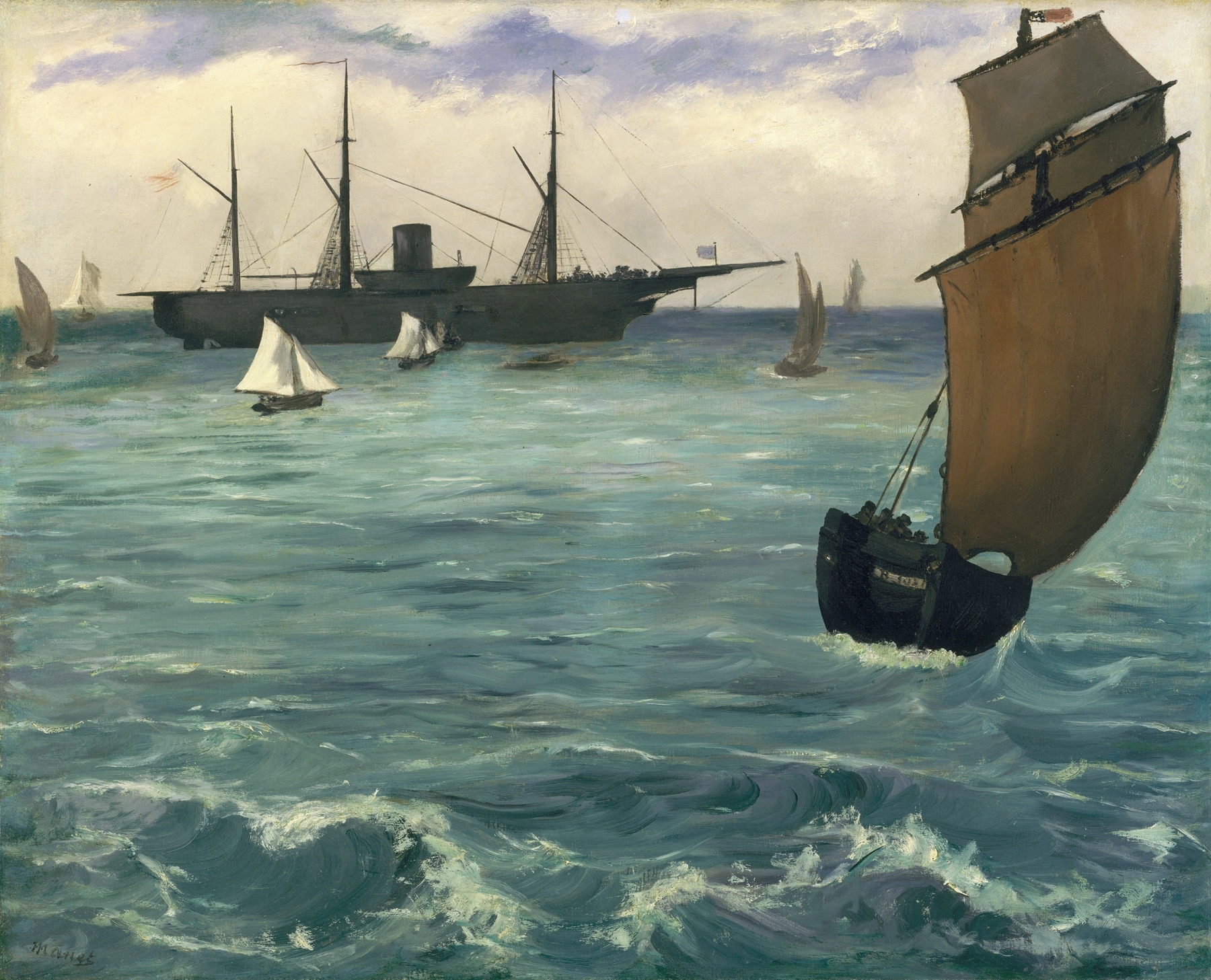The ‘Kearsarge’ at Boulogne, by Édouard Manet, public domain
