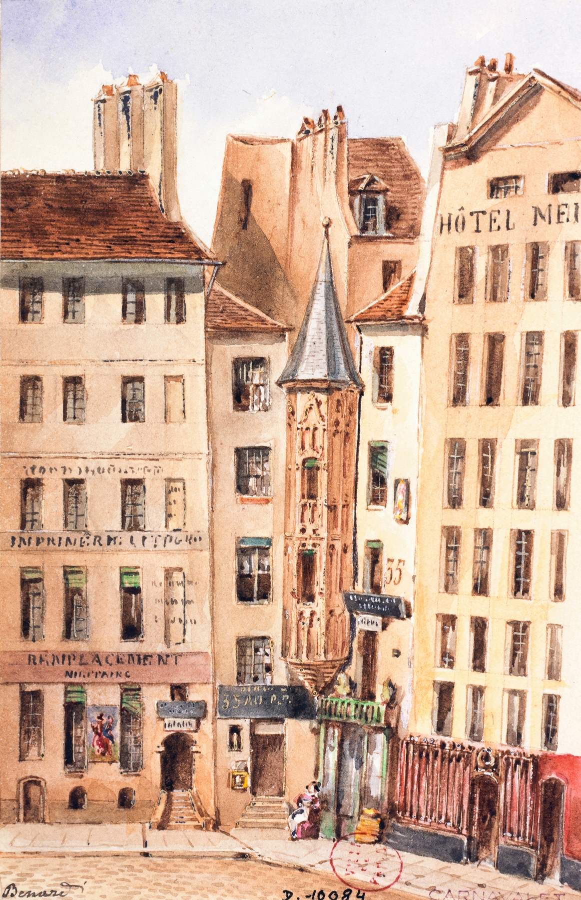 Place de l’Hôtel de Ville., by Auguste-Sébastien Bénard, public domain