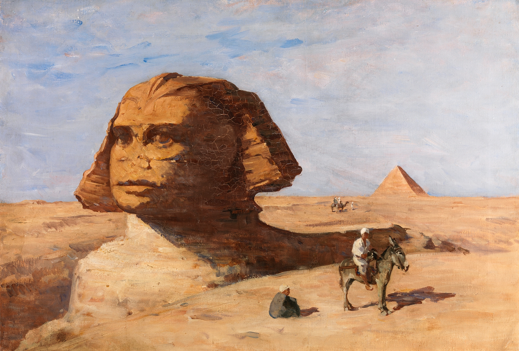 The Sphinx by Nathaniel Hone the Younger, oil painting depicting a mysterious figure with shadowy elements.