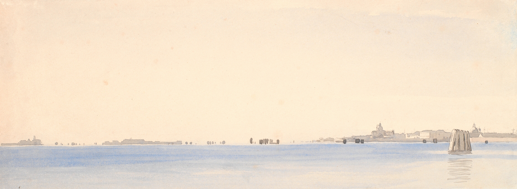 Lagoon view of Venice at sunrise by P. C. Skovgaard, oil painting