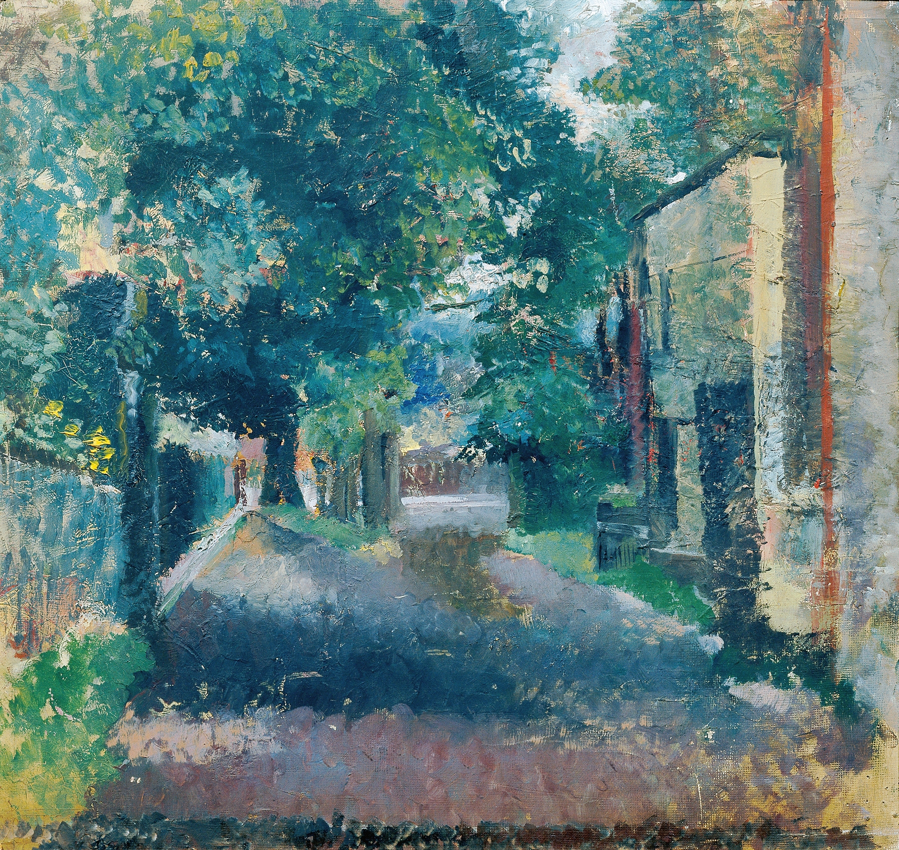 Weg in Hronov, oil on canvas by Friedl Dicker-Brandeis depicting a winding path through a landscape.