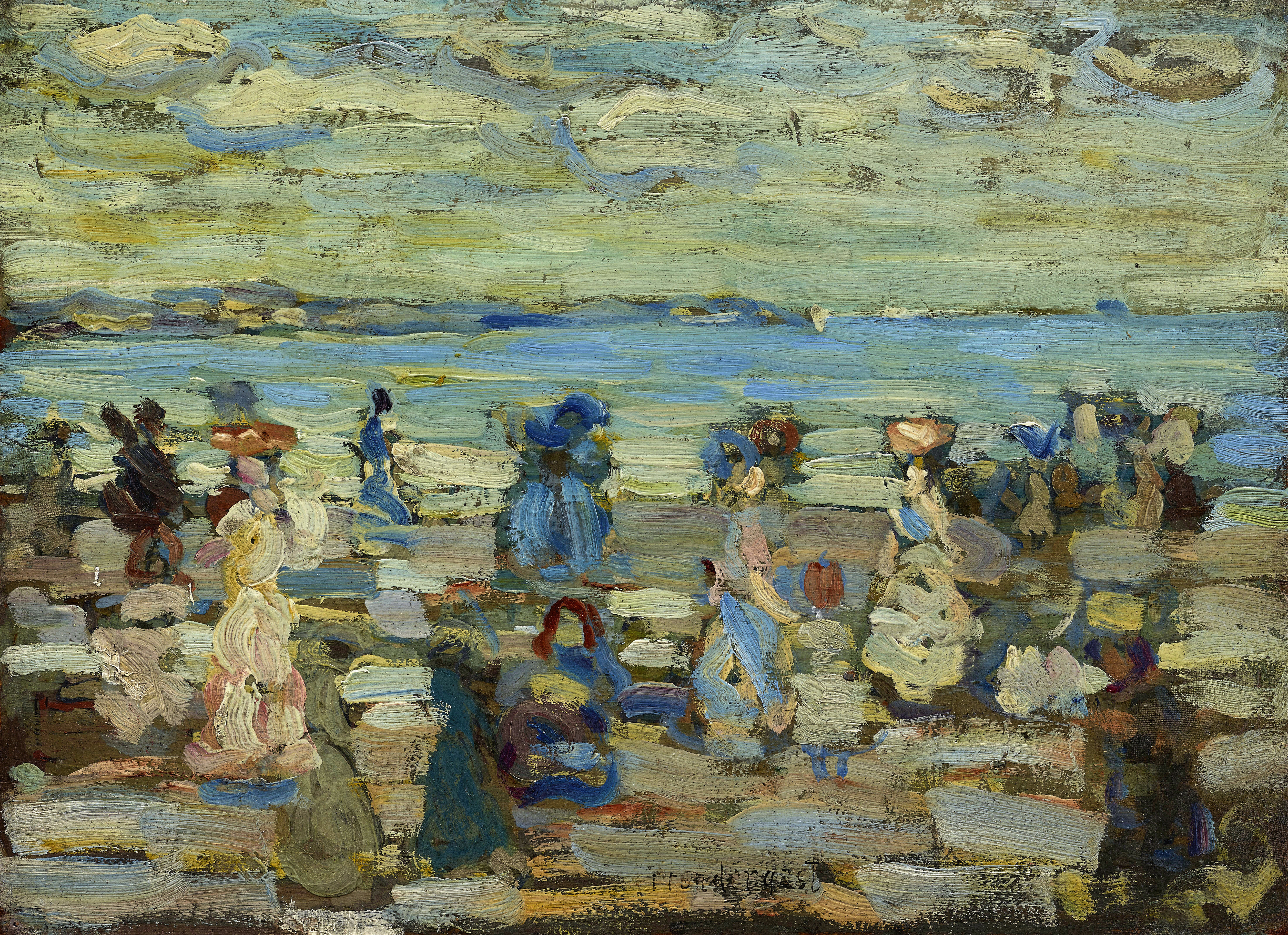 Beach Scene, by Maurice Prendergast, public domain