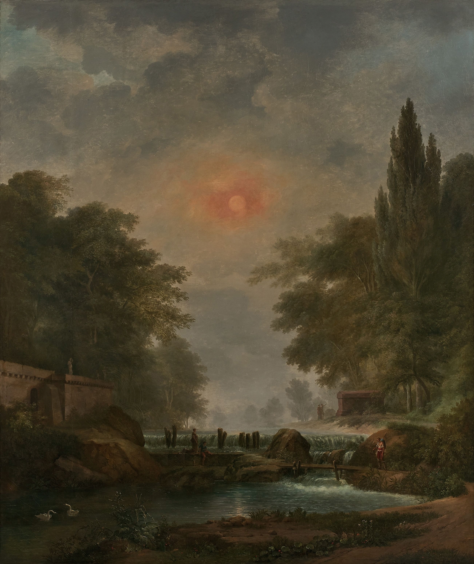 Paysage classique à la cascade, by Pierre-Henri de Valenciennes, public domain