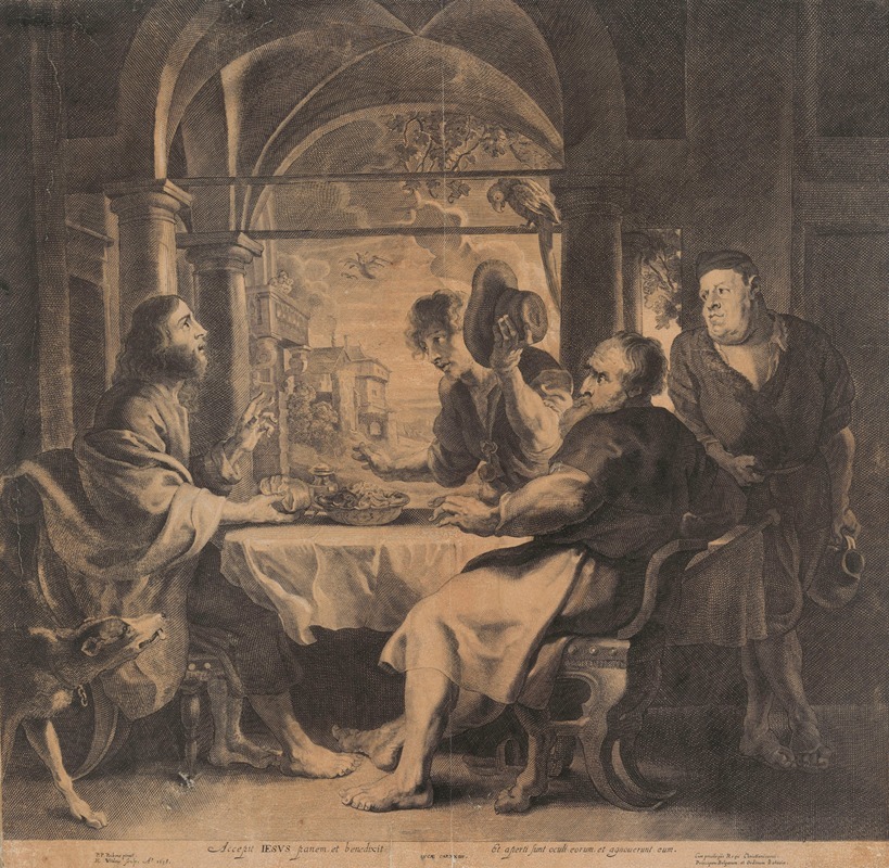 Peter Paul Rubens' 'The Supper at Emmaus' depicts a biblical scene with vibrant colors and dynamic figures.
