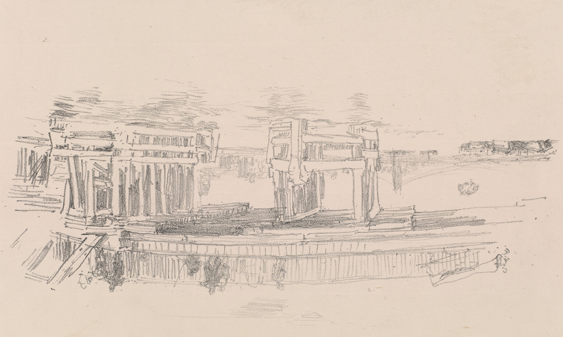 Old Battersea Bridge, by James Abbott McNeill Whistler, public domain