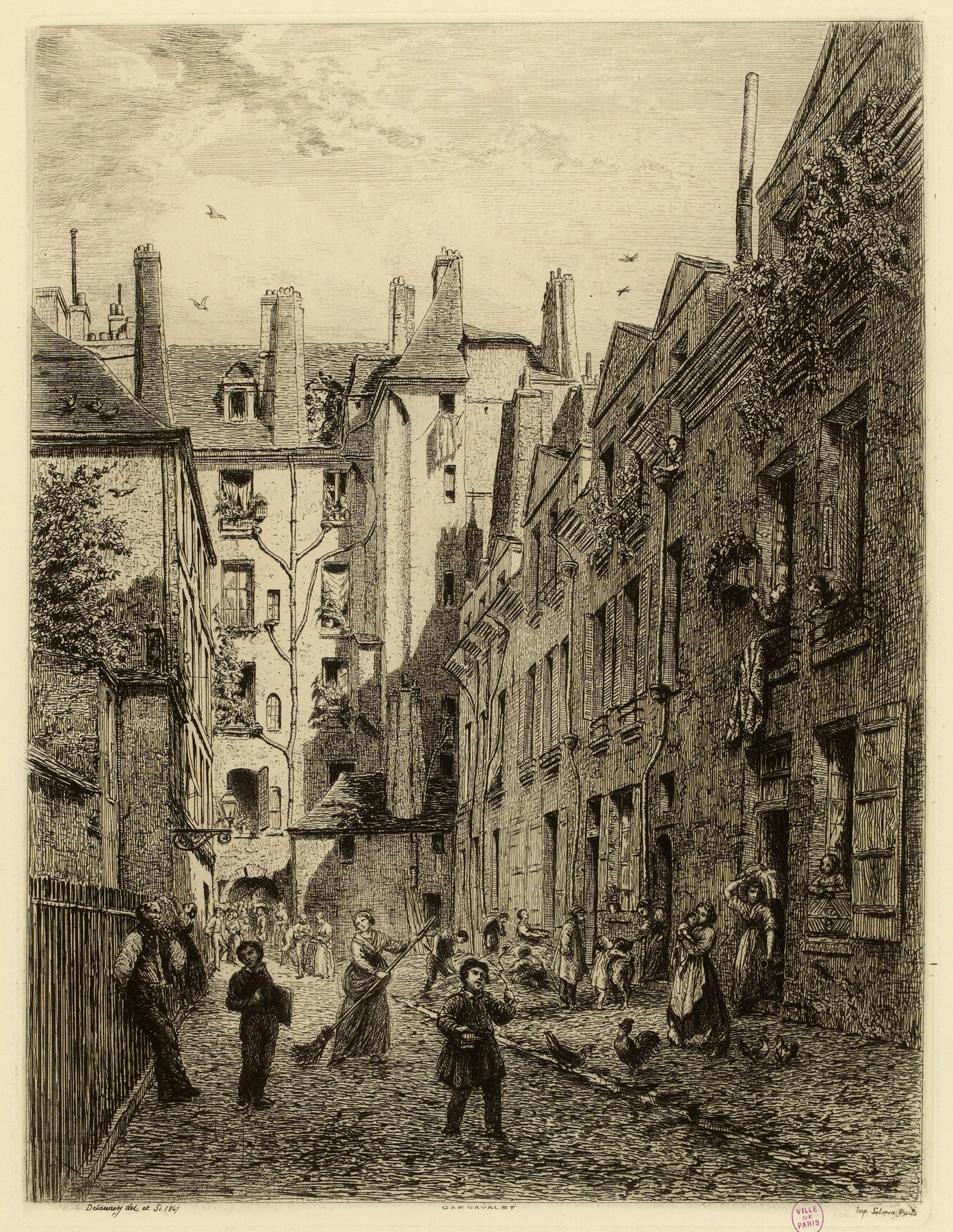 Architecture scene with arches and light by Alfred Alexandre Delauney, oil painting