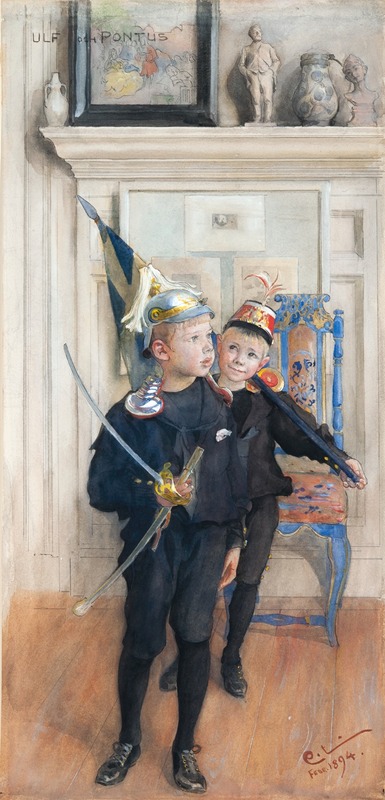 A portrait of two boys by Carl Larsson.