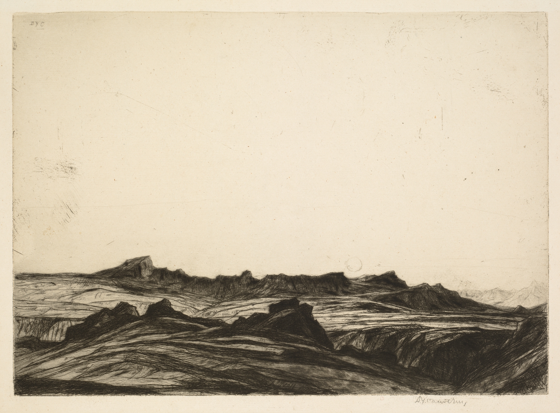 Arran Peaks, by David Young Cameron, public domain