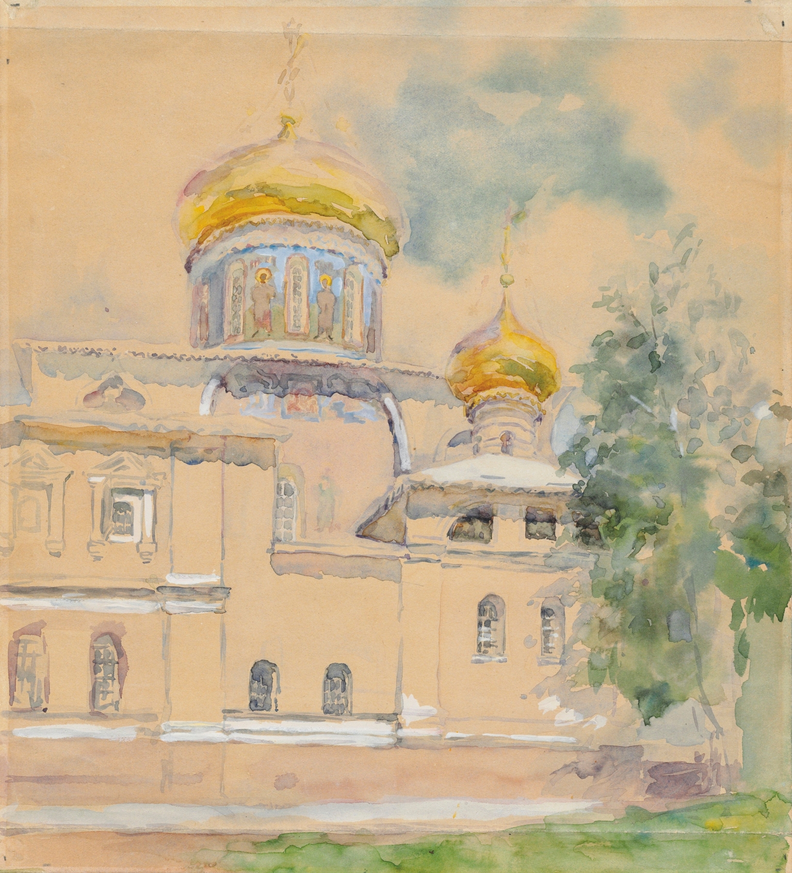 The Nativity Cathedral of the Savvino-Storozhevsky Monastery near Zvenigorod, by Maria Yakunchikova, public domain