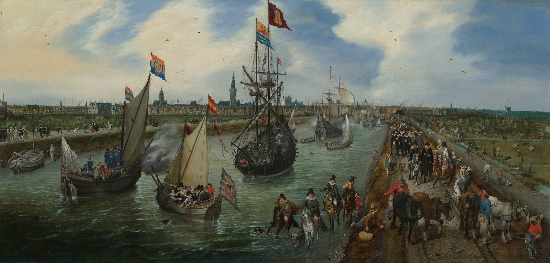 The Departure of a Dignitary from Middelburg, oil on canvas by Adriaen Pietersz van de Venne