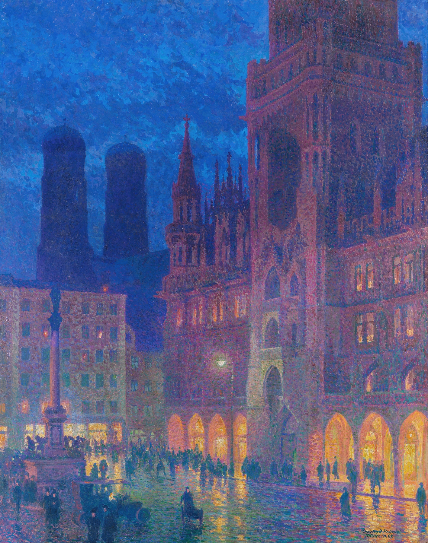 München, Marienplatz, by Charles Johann Palmié, public domain