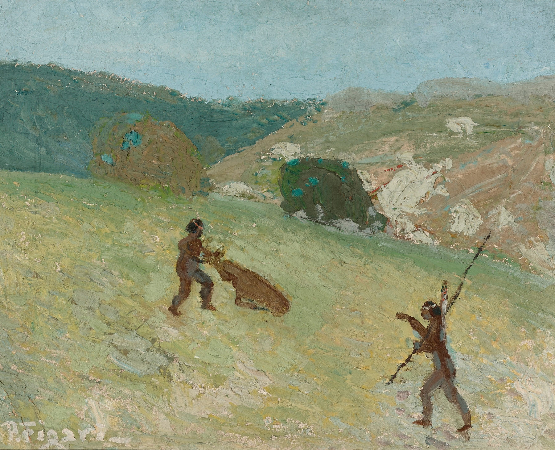 Caza, by Pedro Figari, public domain