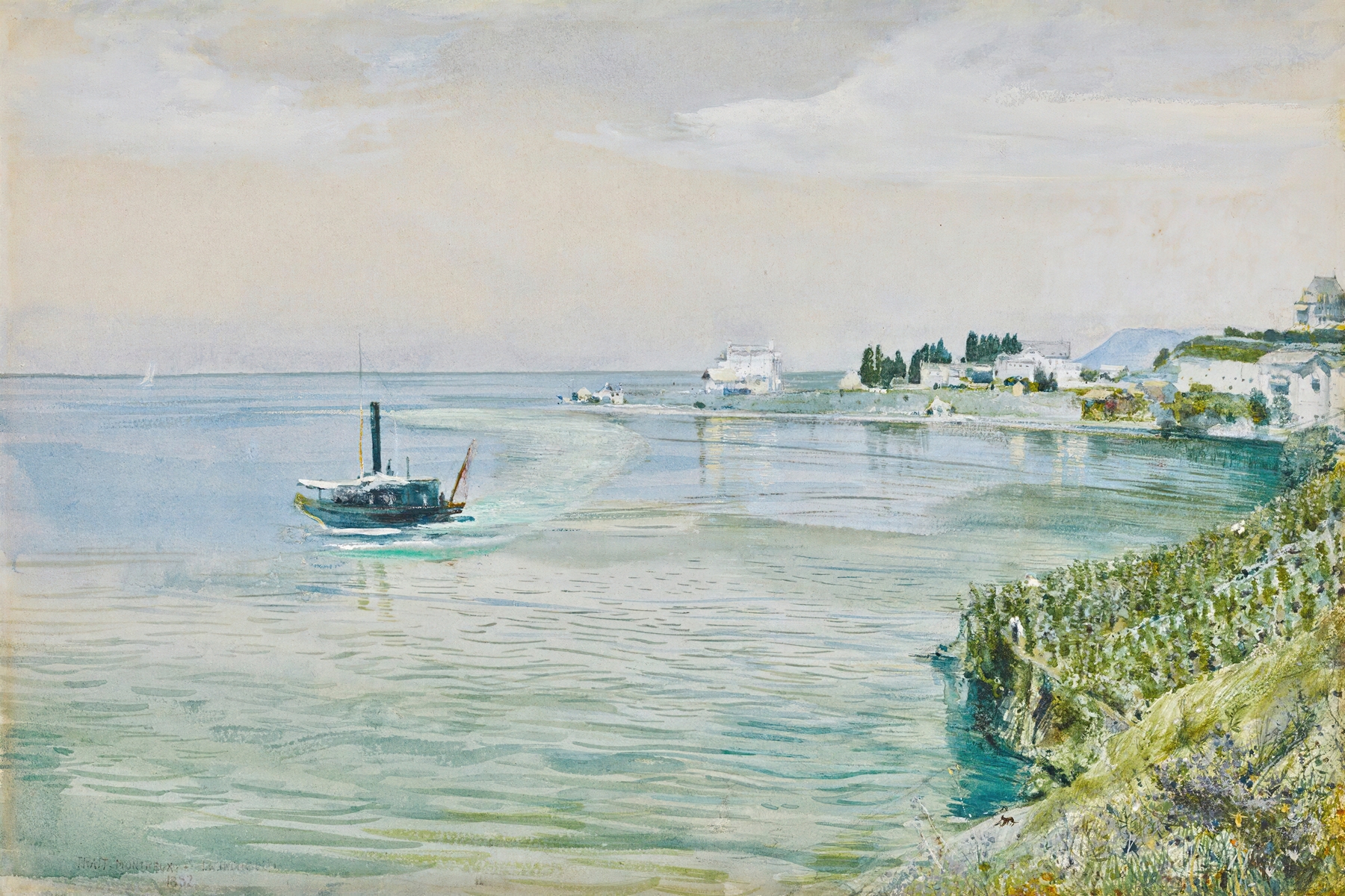Trait, Montreux, Lake Geneva by John William Inchbold, oil painting