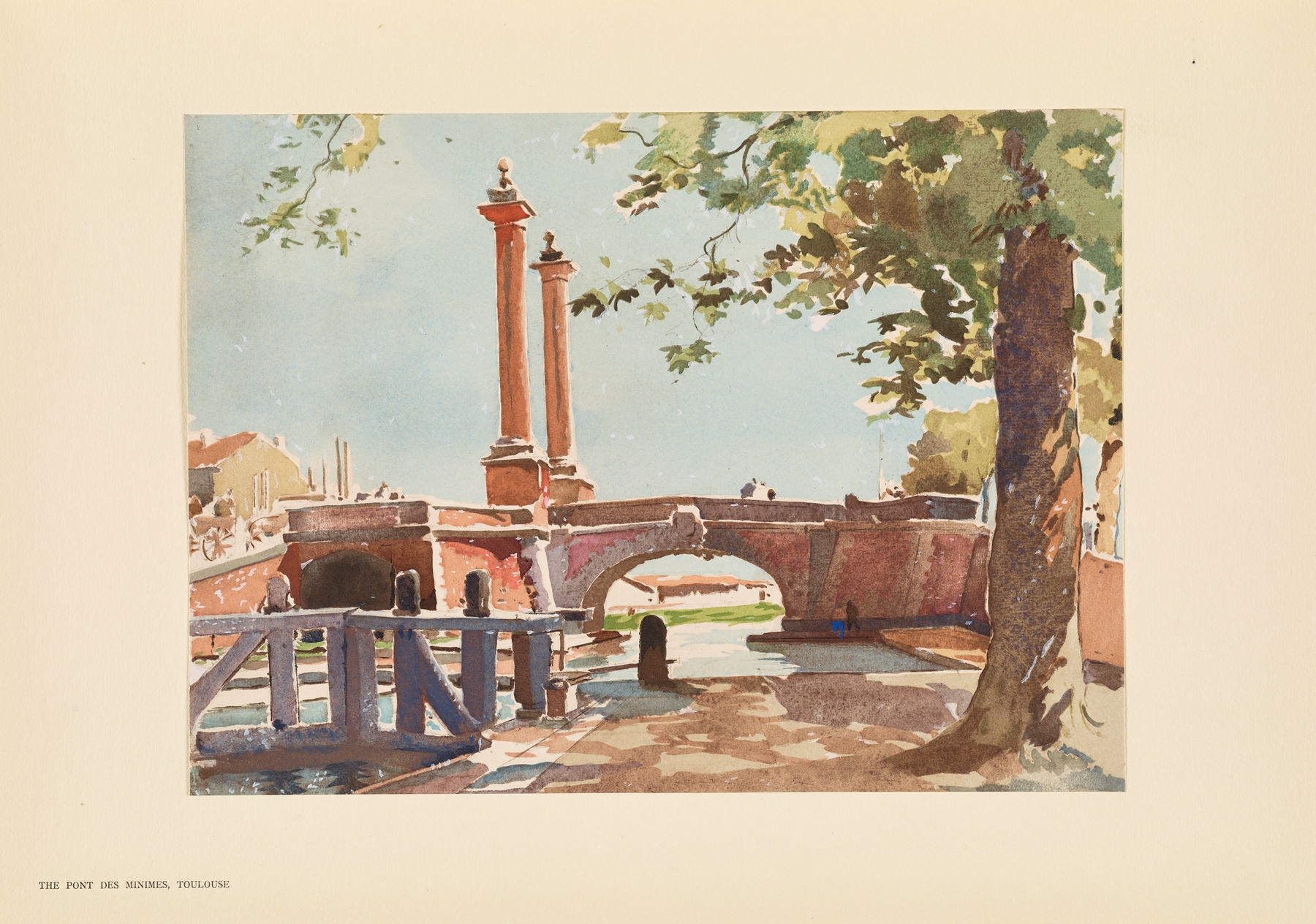 The Pont des Minimes, Toulouse by Pierre Vignal, oil on canvas depicting a serene landscape