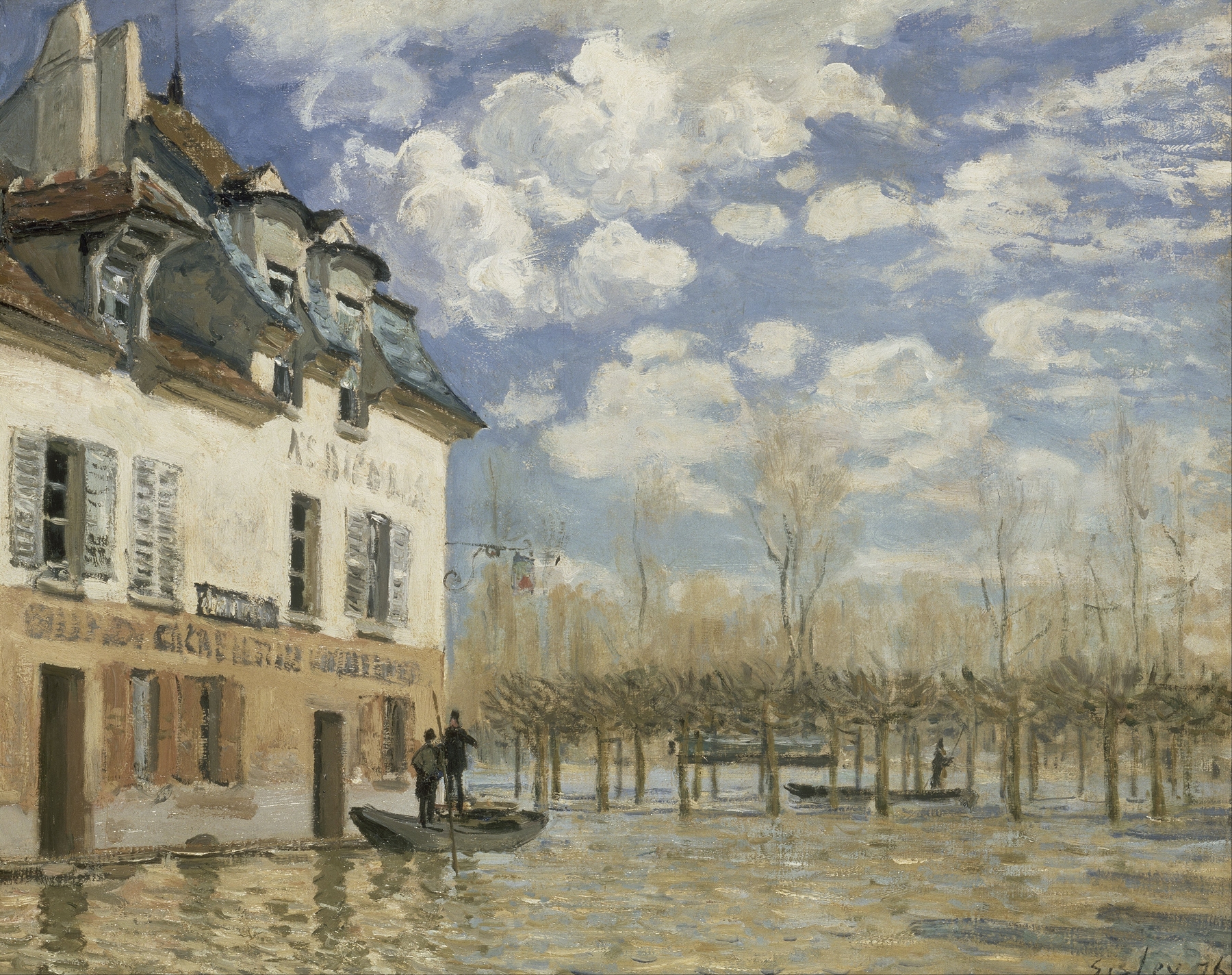 Boat in the Flood at Port Marly, by Alfred Sisley, public domain