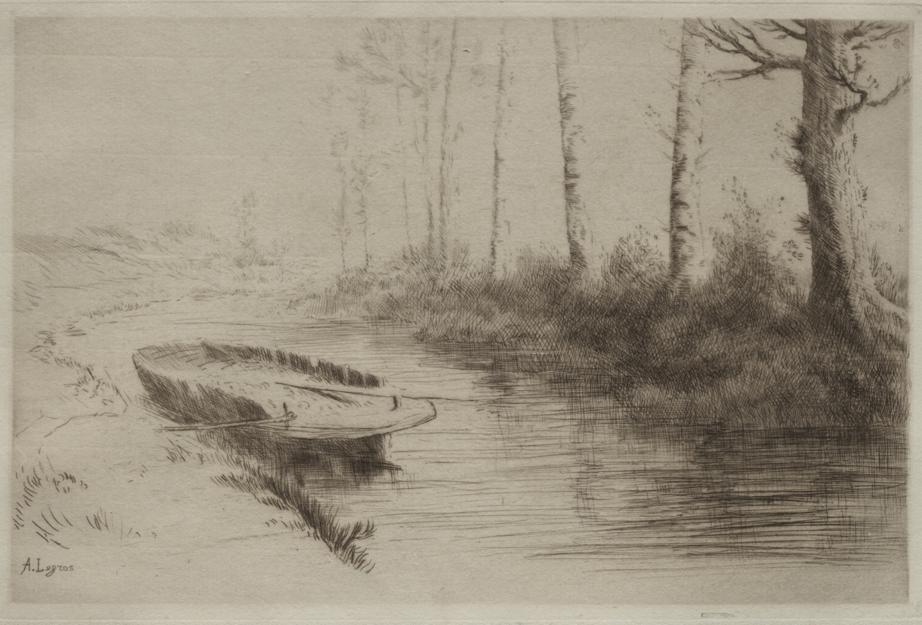 Le Canal; Effet du matin, by Alphonse Legros, public domain