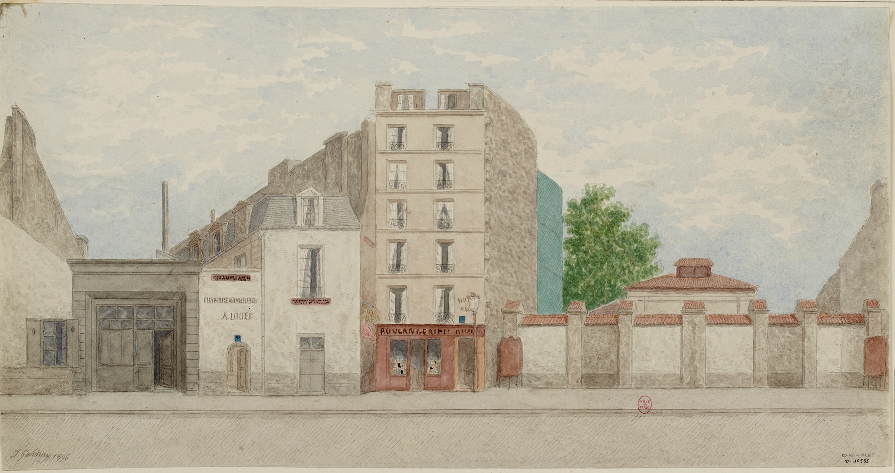 Architecture of Rue Vaneau Nº75 et 77 by Jules Gaildrau, impressionism