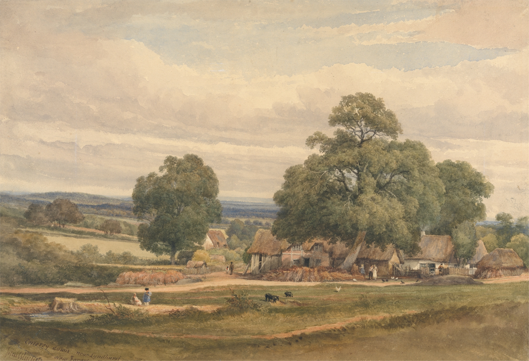 Landscape of Emerey Down near Lyndhurst, oil on canvas by John Whichelo