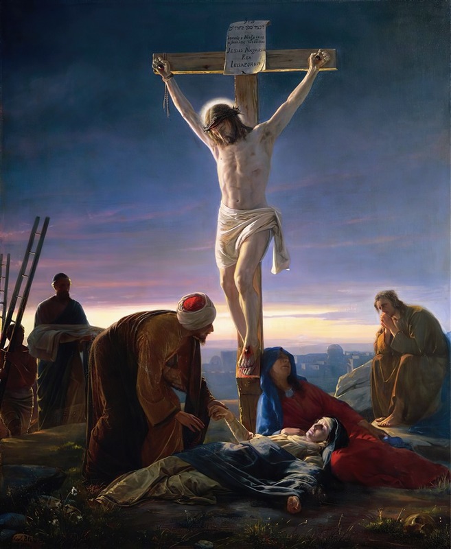 A depiction of Christ on the cross by Carl Bloch.