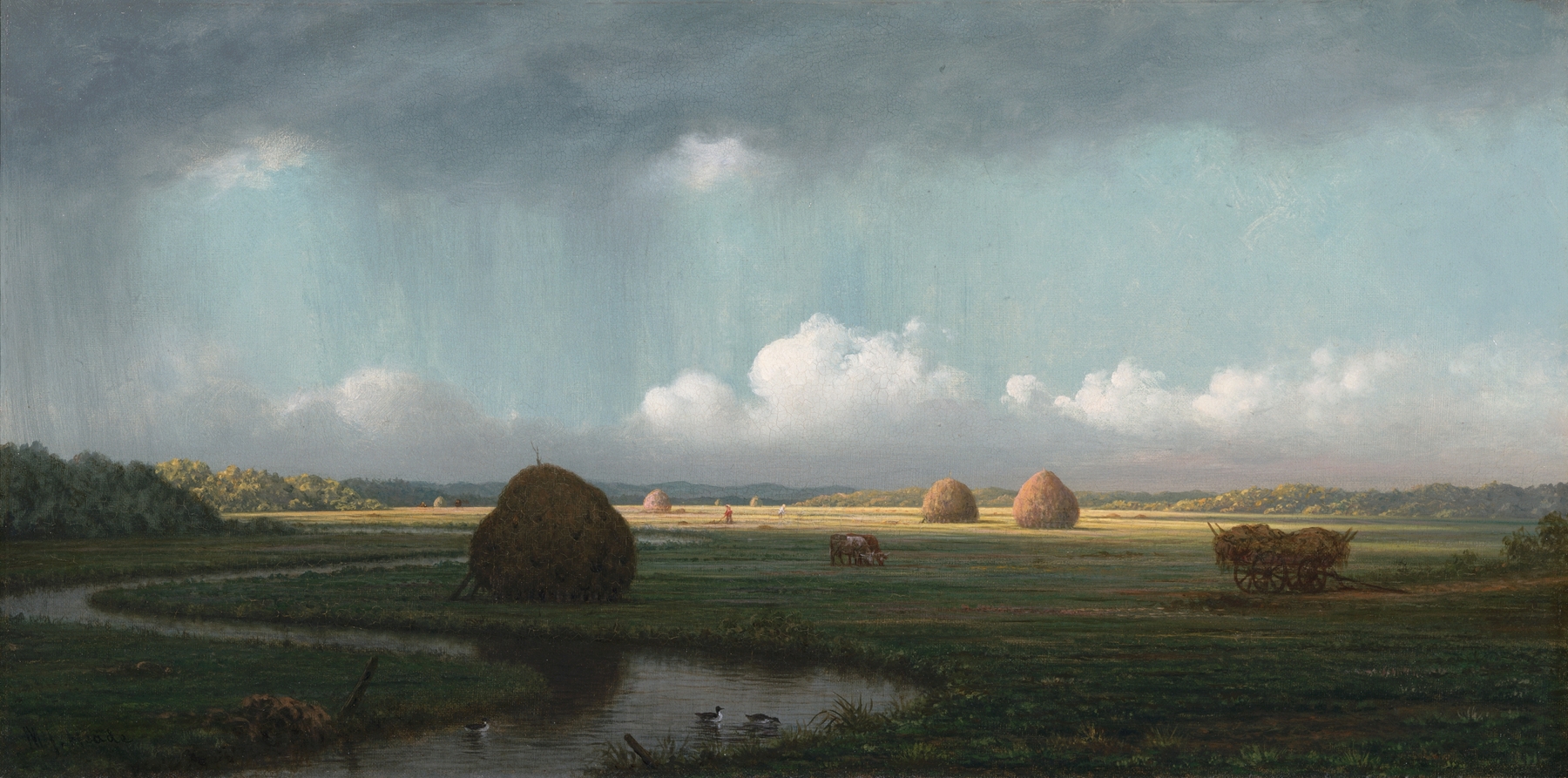 Sudden Shower, Newbury Marshes, by Martin Johnson Heade, public domain