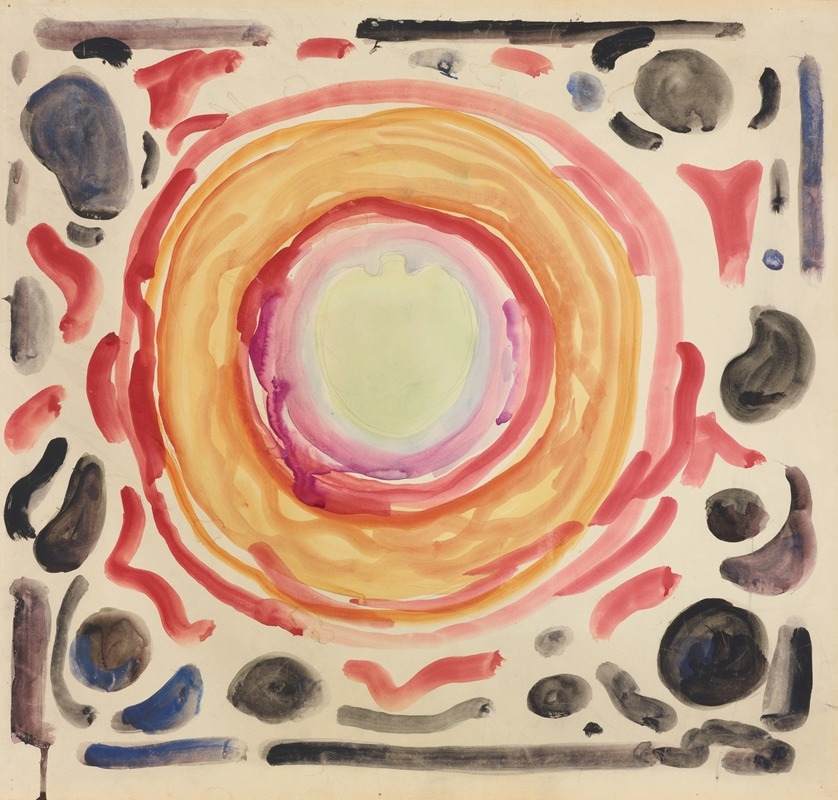 Edvard Munch's painting explores the theme of perception through optical illusion.
