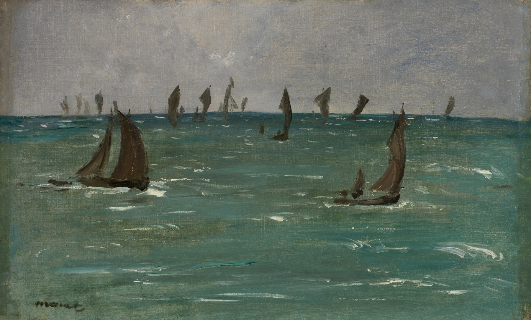 Boats at Berck-sur-Mer, by Édouard Manet, public domain