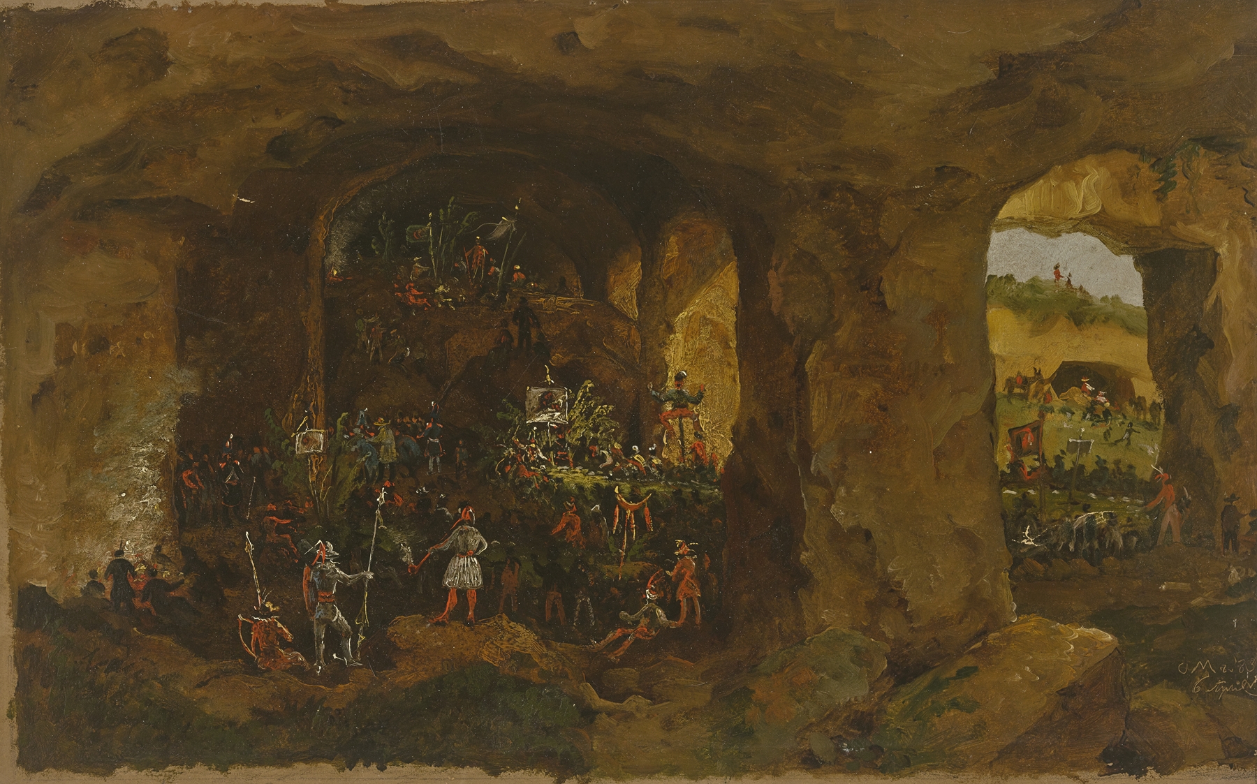 Genre scene depicting a festival in Cervara by Carl Morgenstern