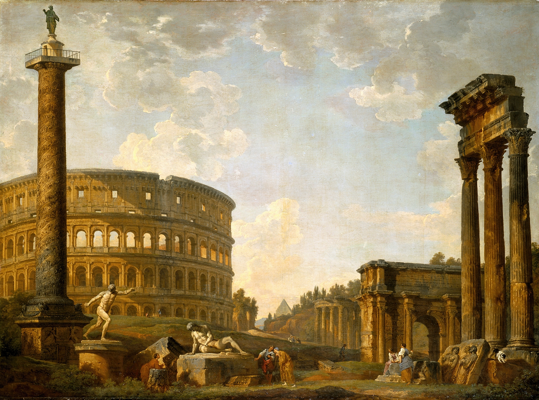 Roman Capriccio;The Colosseum and Other Monuments, by Giovanni Paolo Panini, public domain