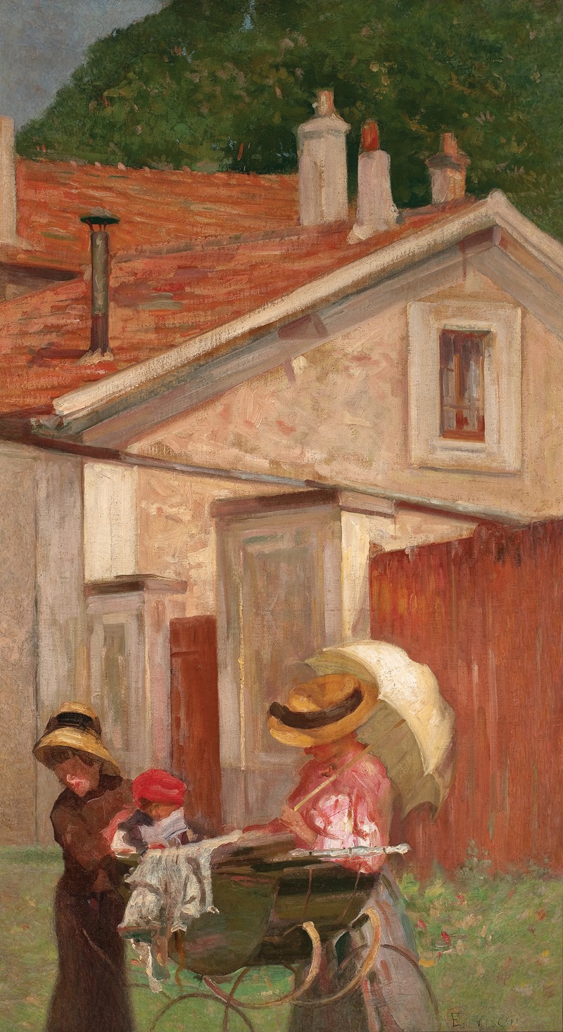 A family portrait by Eliseu Visconti showcasing intimate familial bonds.
