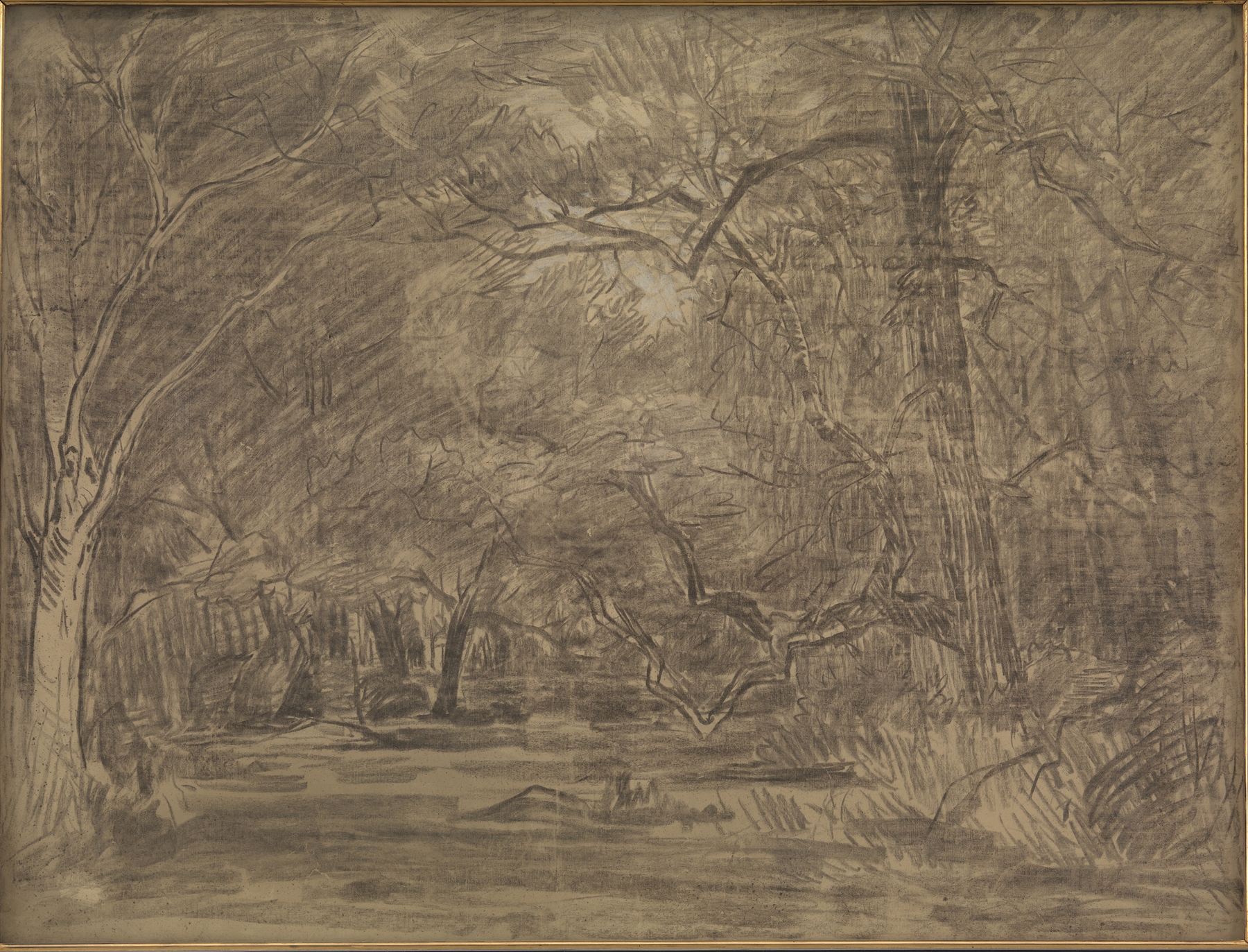The interior of a forest, by Théodore Rousseau, public domain