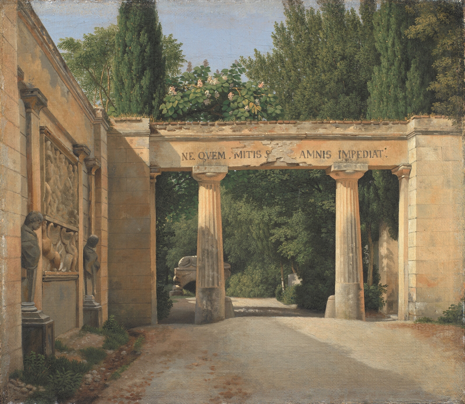 View of the Garden of the Villa Borghese in Rome, by Christoffer Wilhelm Eckersberg, public domain