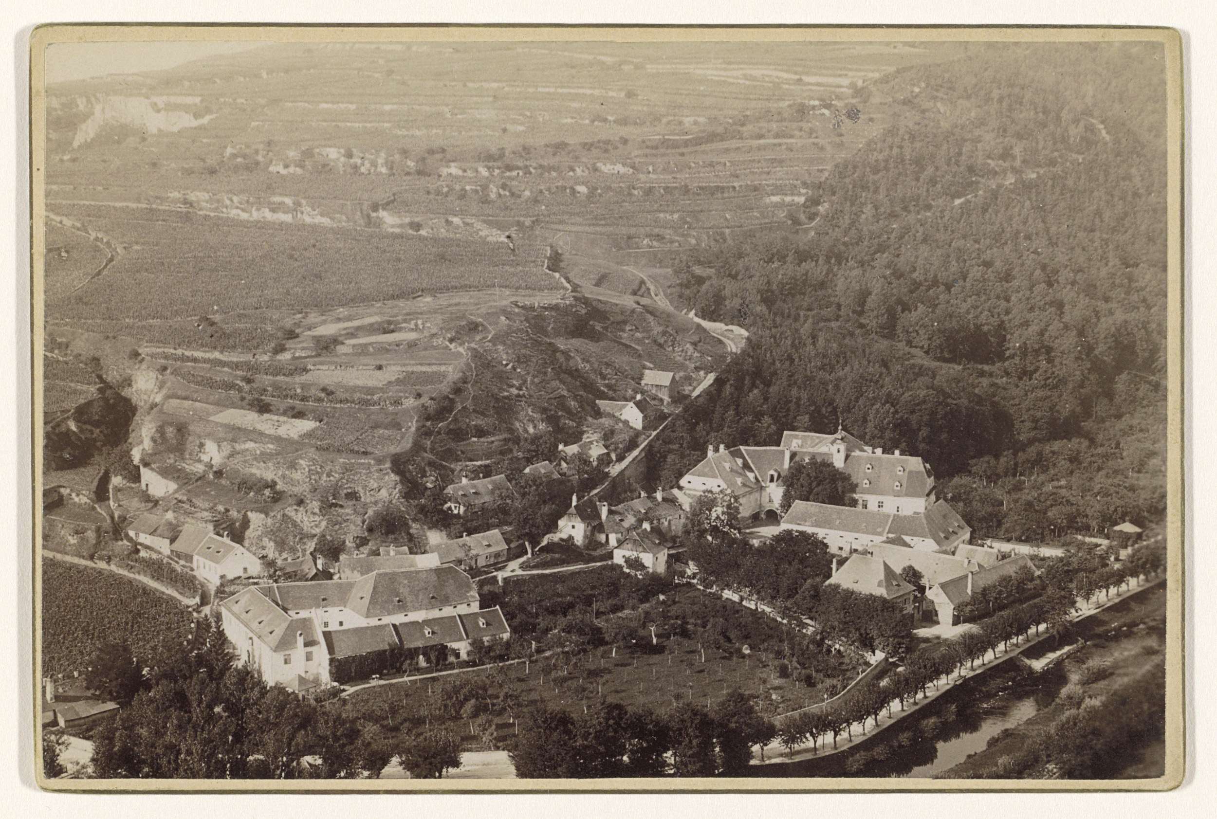 Landscape view of the Krems valley, albumen print by Franz von Prandtstetter