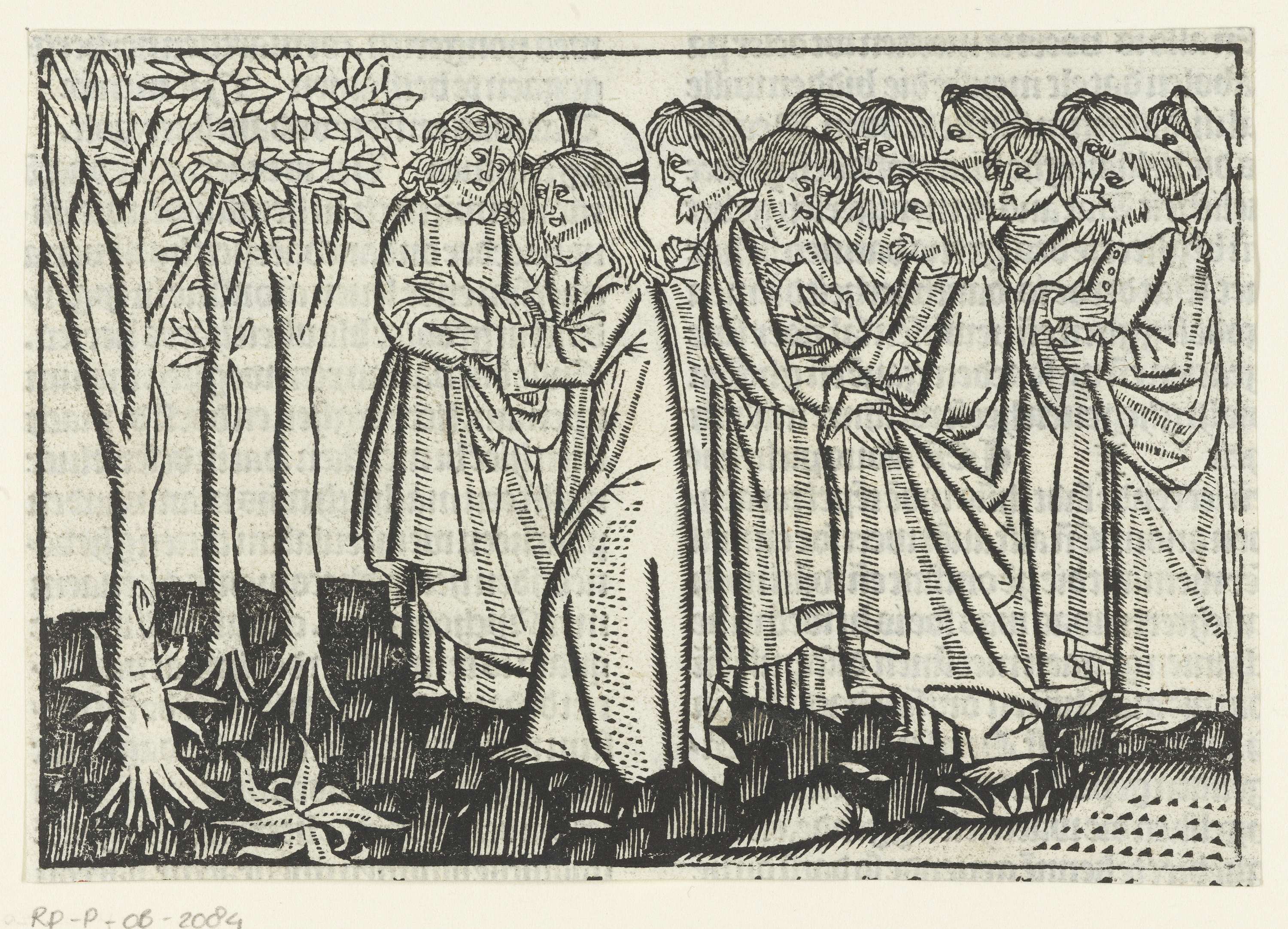 Religious depiction of a withering fig tree by Master of Delft, paper medium
