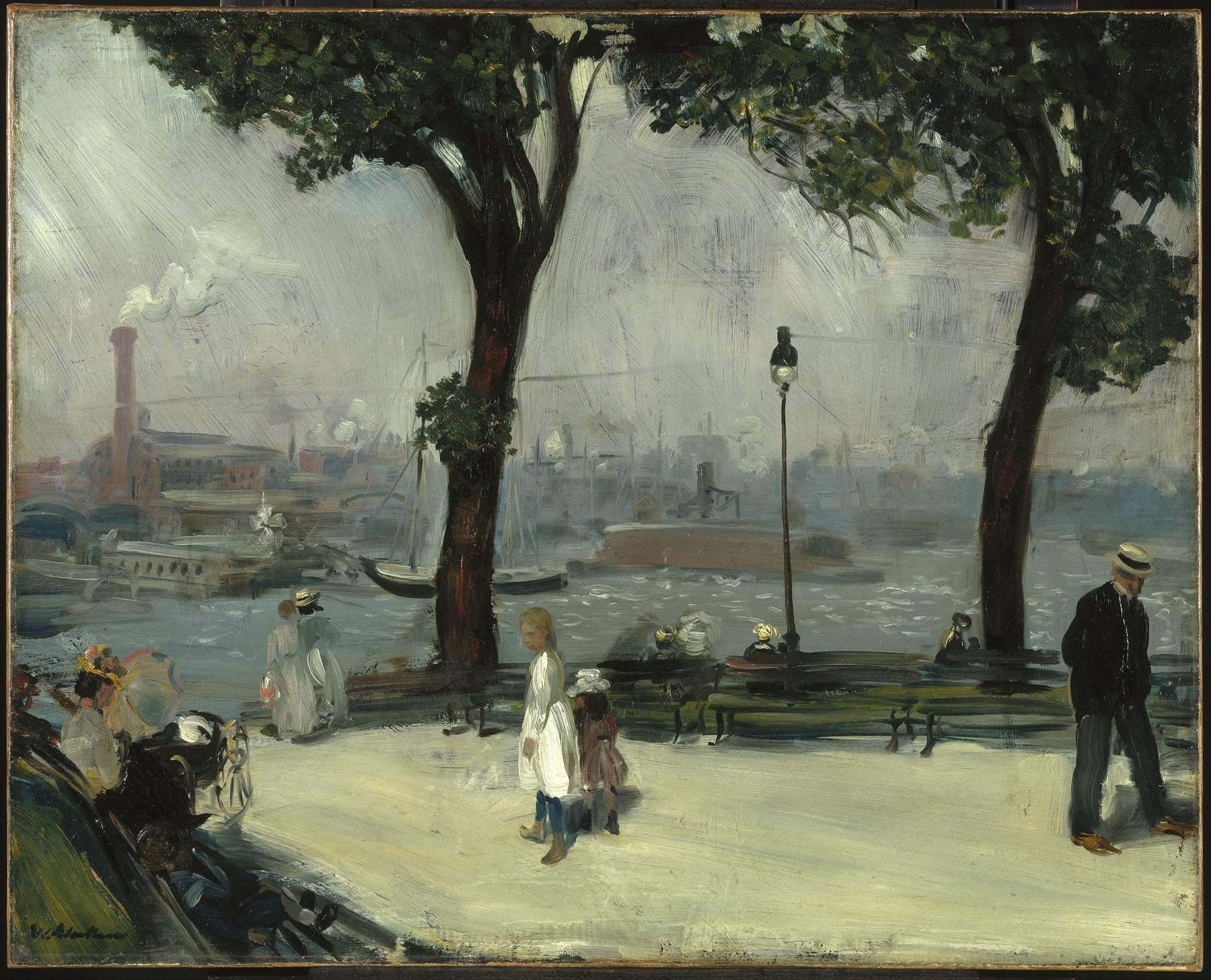 East River Park, by William James Glackens, public domain