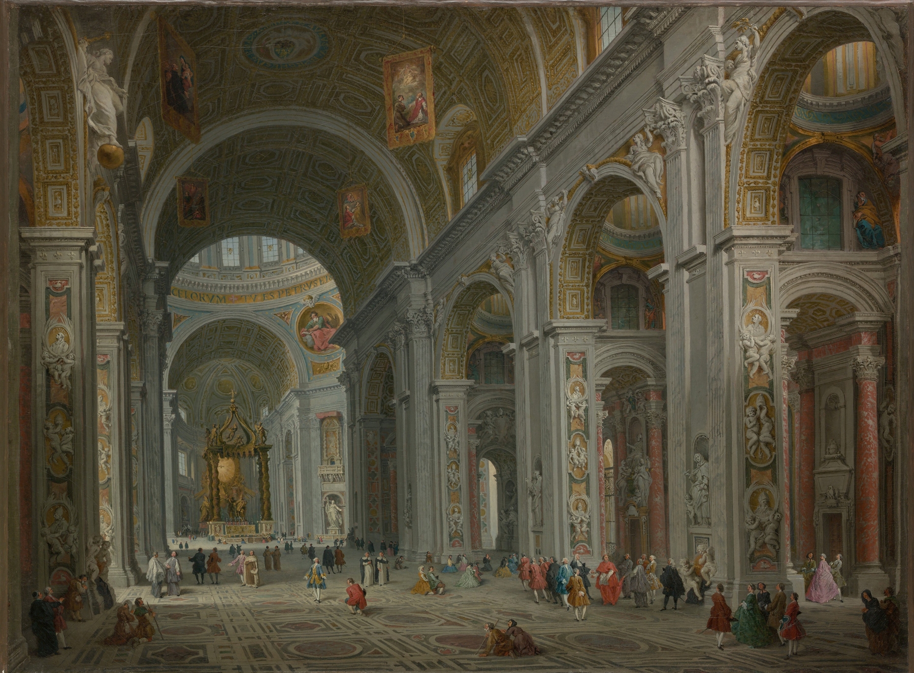 Interior of Saint Peter’s, Rome, by Giovanni Paolo Panini, public domain