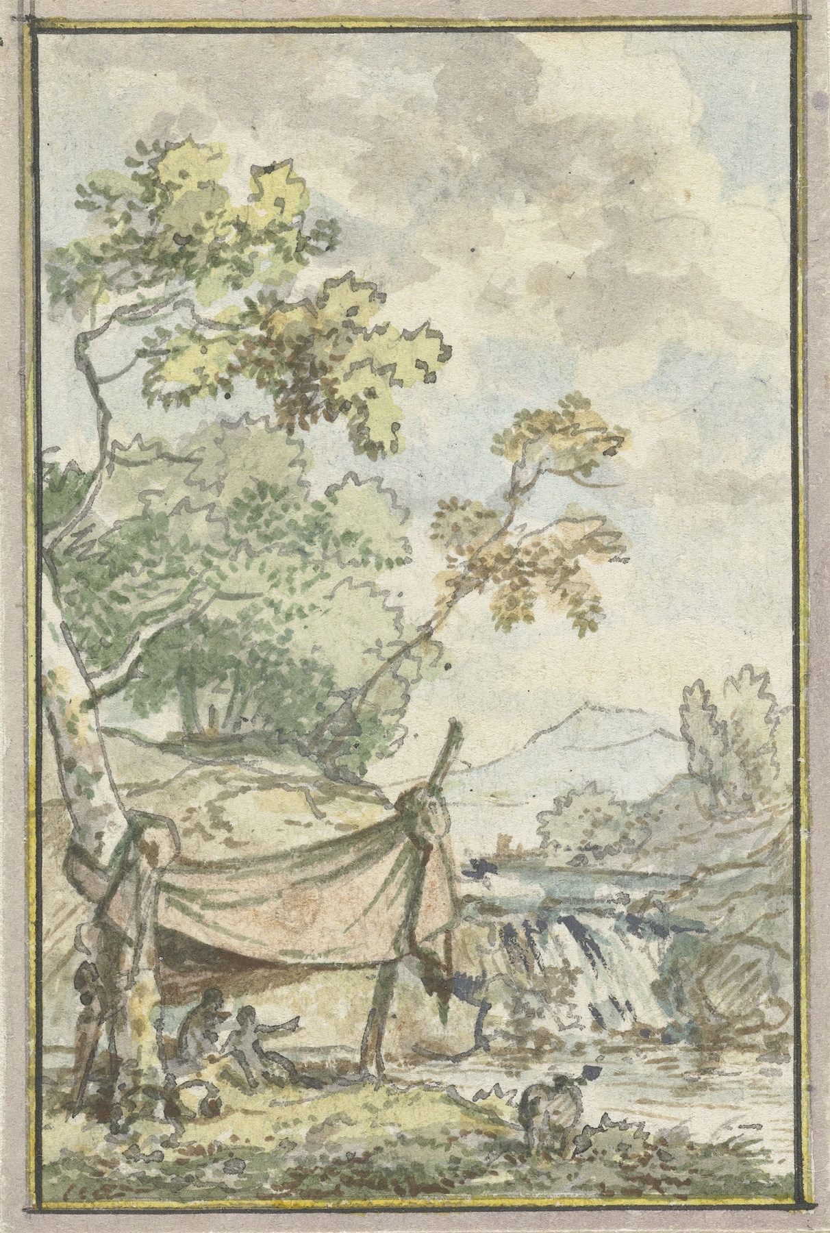 Landschap met waterval, by Jurriaan Andriessen, public domain