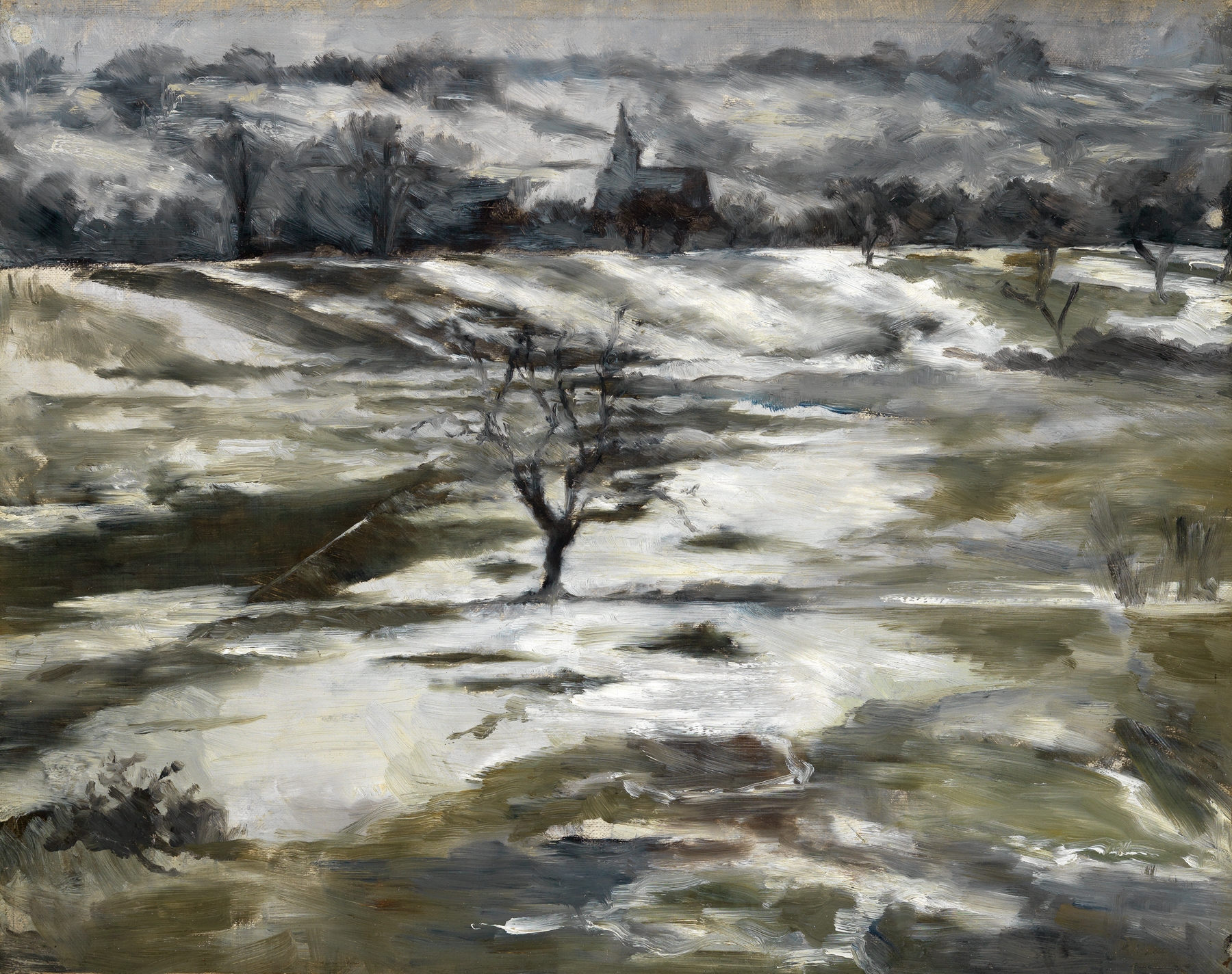 Taunus landscape in early spring, oil on canvas by Louis Eysen
