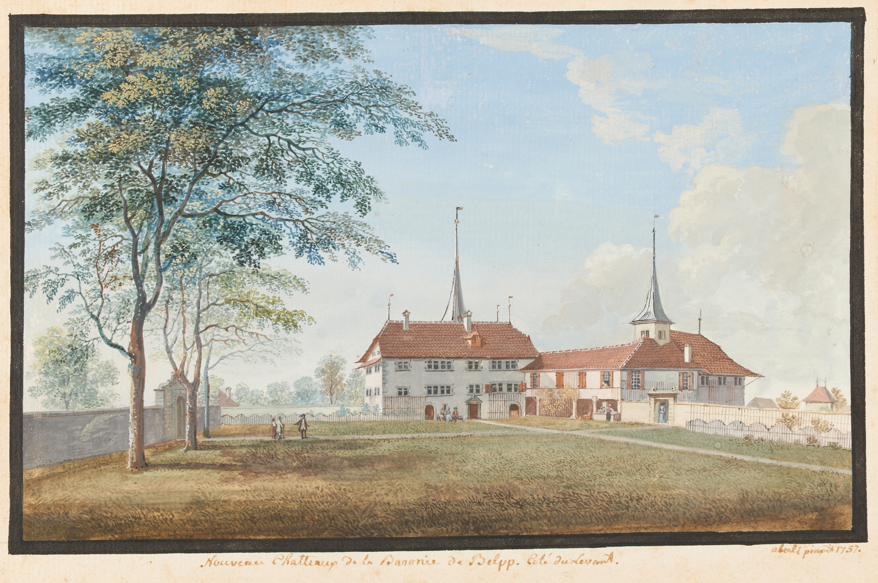 Nouveau Chatteaux de la Baronie de Belpp engraving by Johann Ludwig Aberli