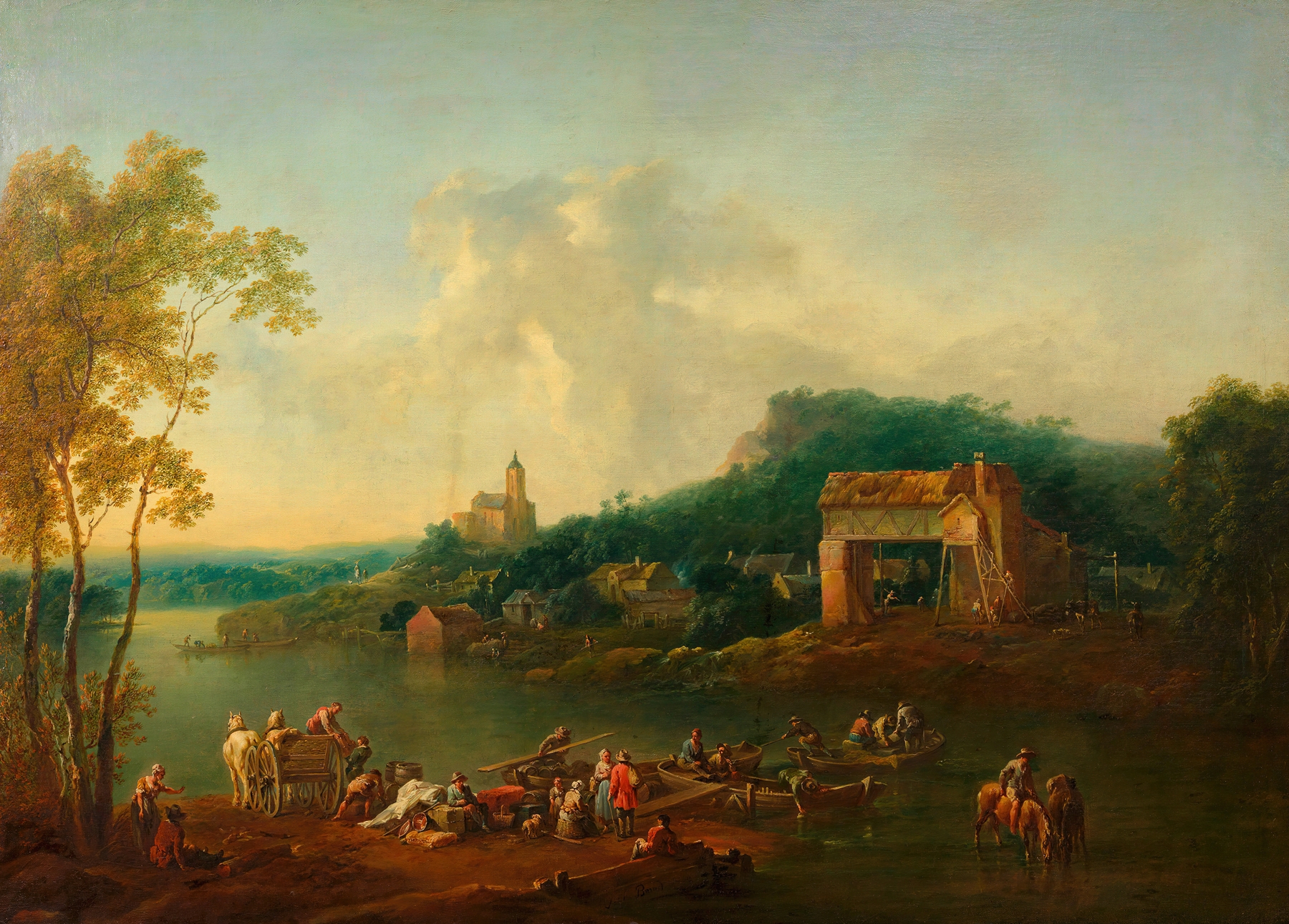 Flusslandschaft, by Johann Christian Brand, public domain