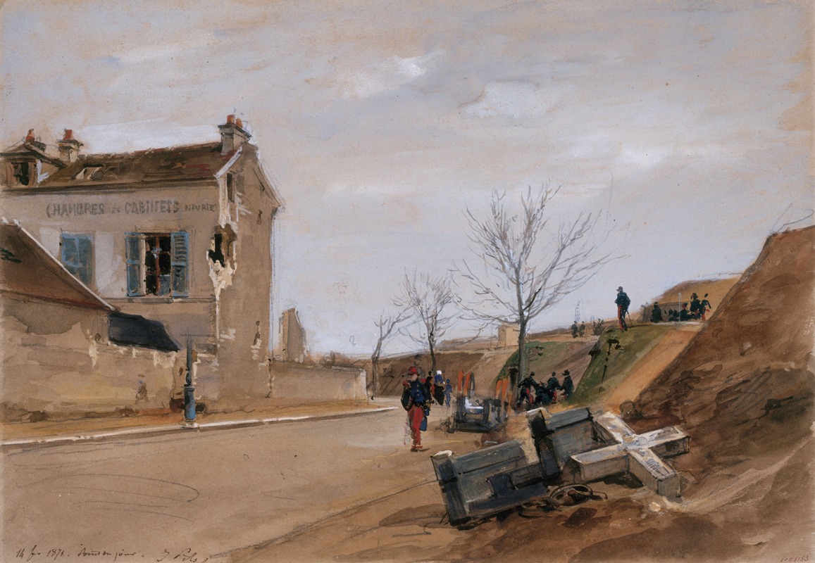 A landscape painting by Isidore Pils depicting a serene morning scene.