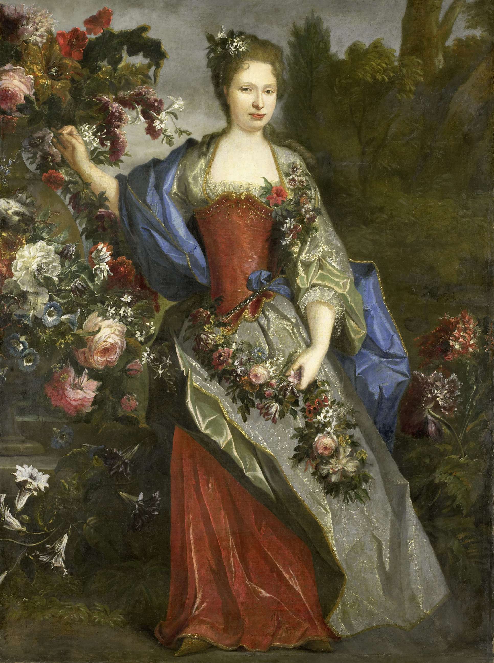 Portrait of a woman as Flora, oil on canvas by Nicolas de Largillière
