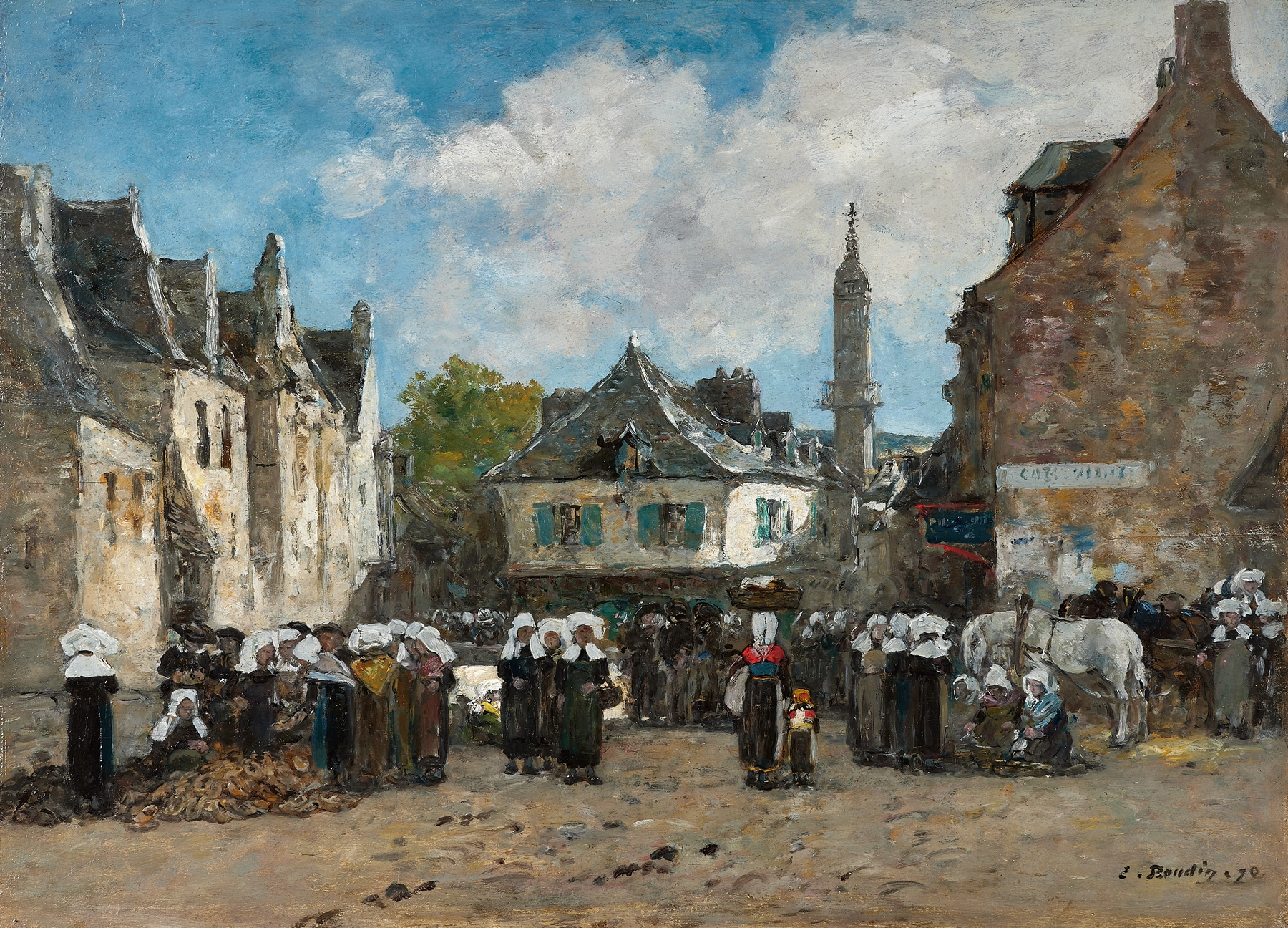 Un marché en Bretagne, by Eugène Boudin, public domain