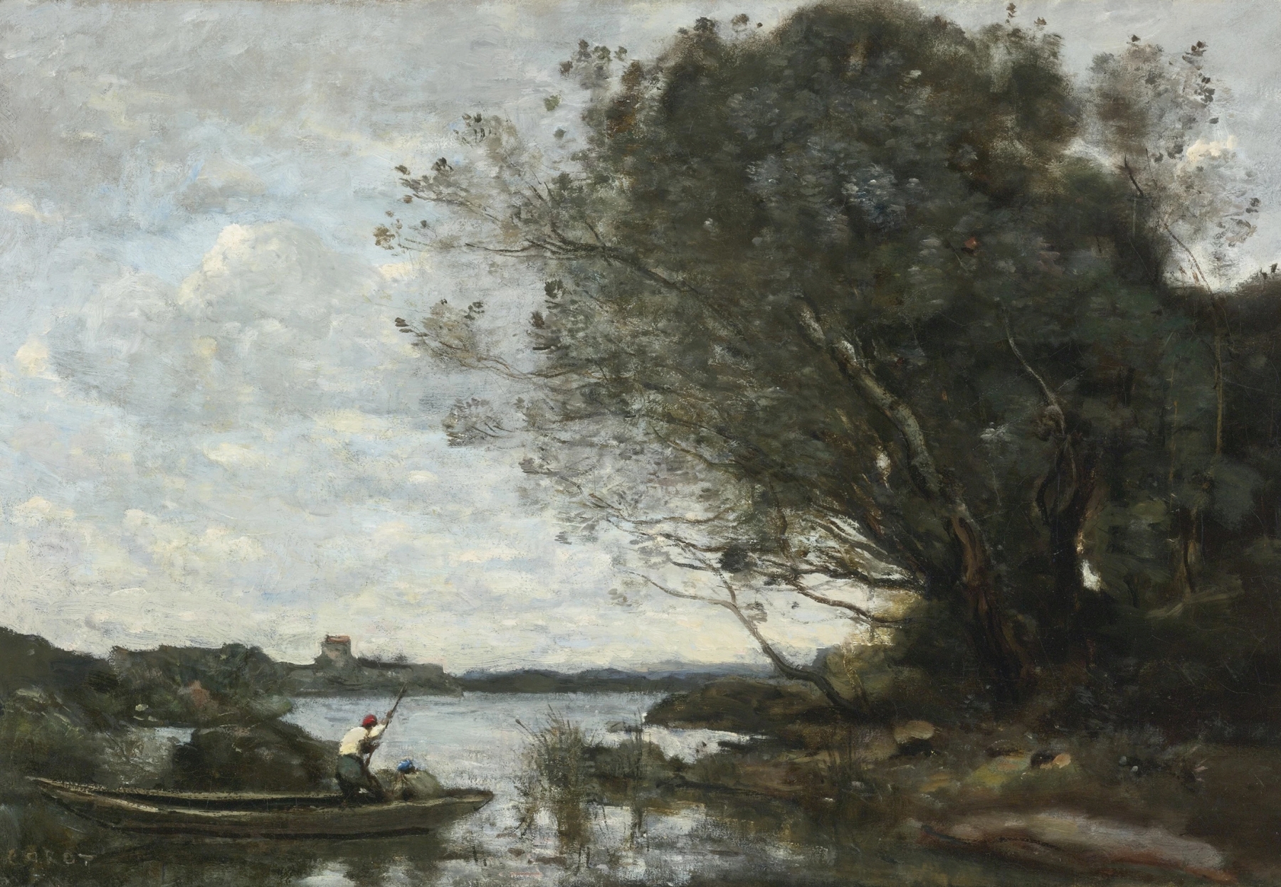 Le bateau chargé de foin, by Jean-Baptiste-Camille Corot, public domain