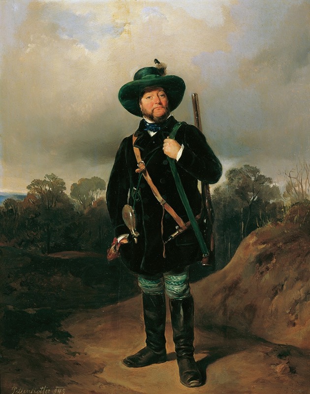 A portrait of Josef Strommer as a hunter by August von Pettenkofen.