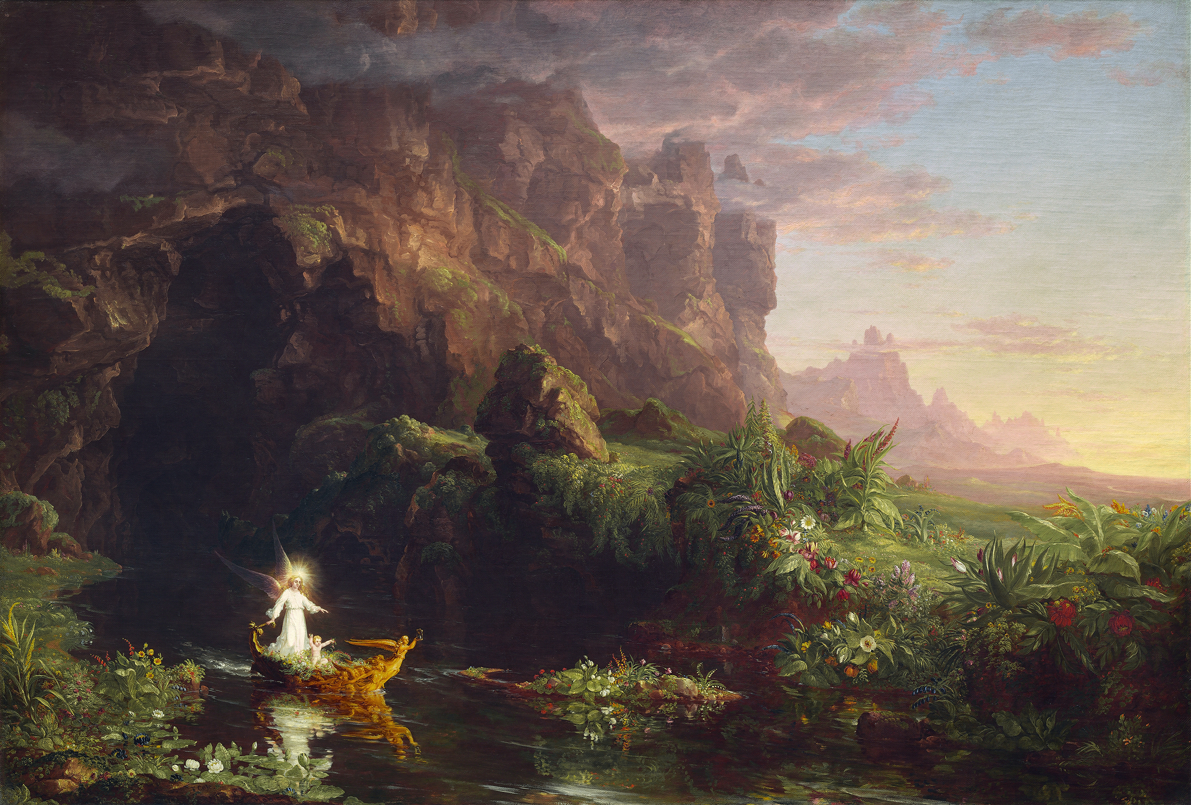 The Voyage of Life – Childhood, by Thomas Cole, public domain