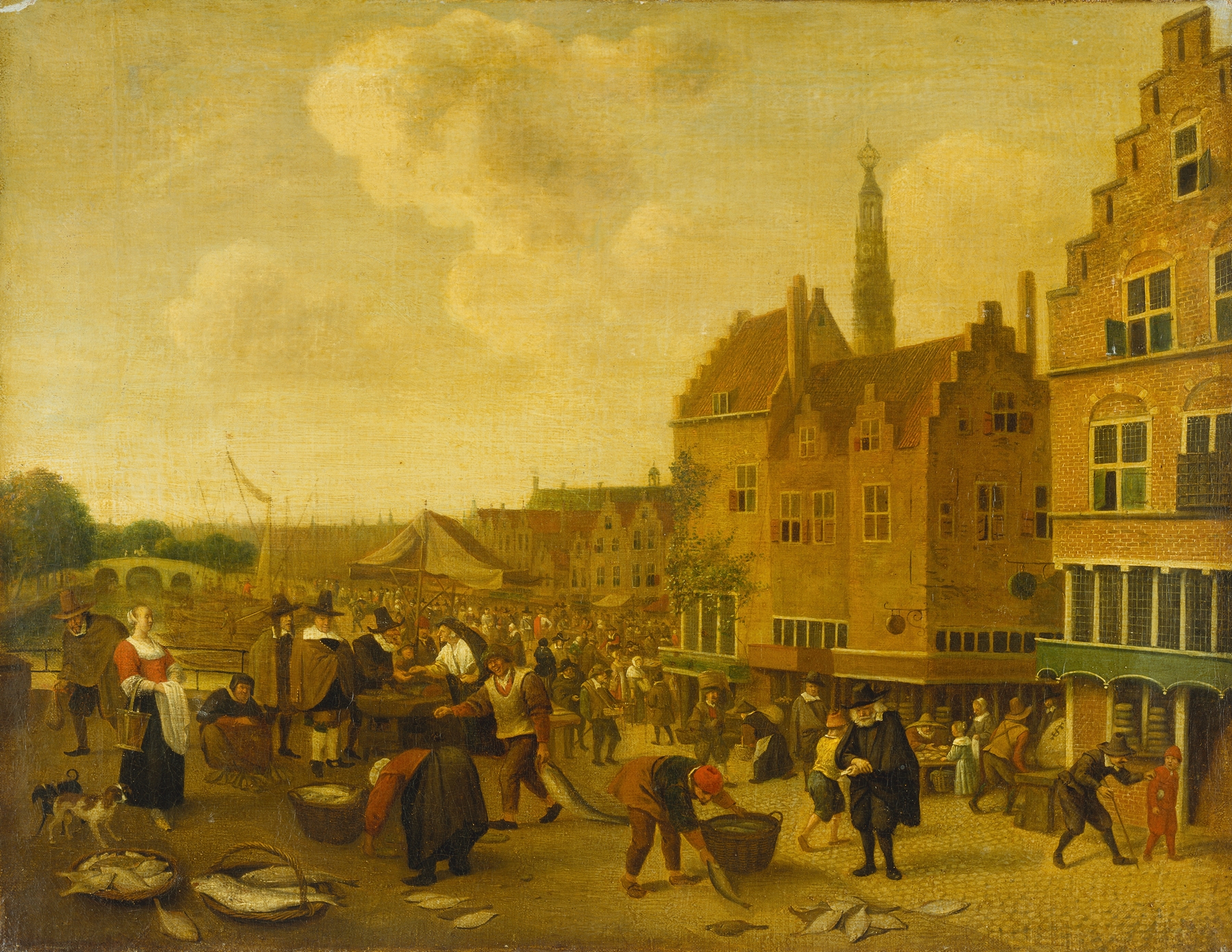 The Fish Market at Leyden, by Jan Steen, public domain