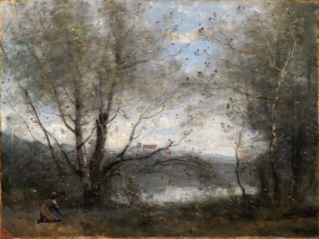 A serene pond surrounded by trees, reflecting the natural beauty of the landscape.
