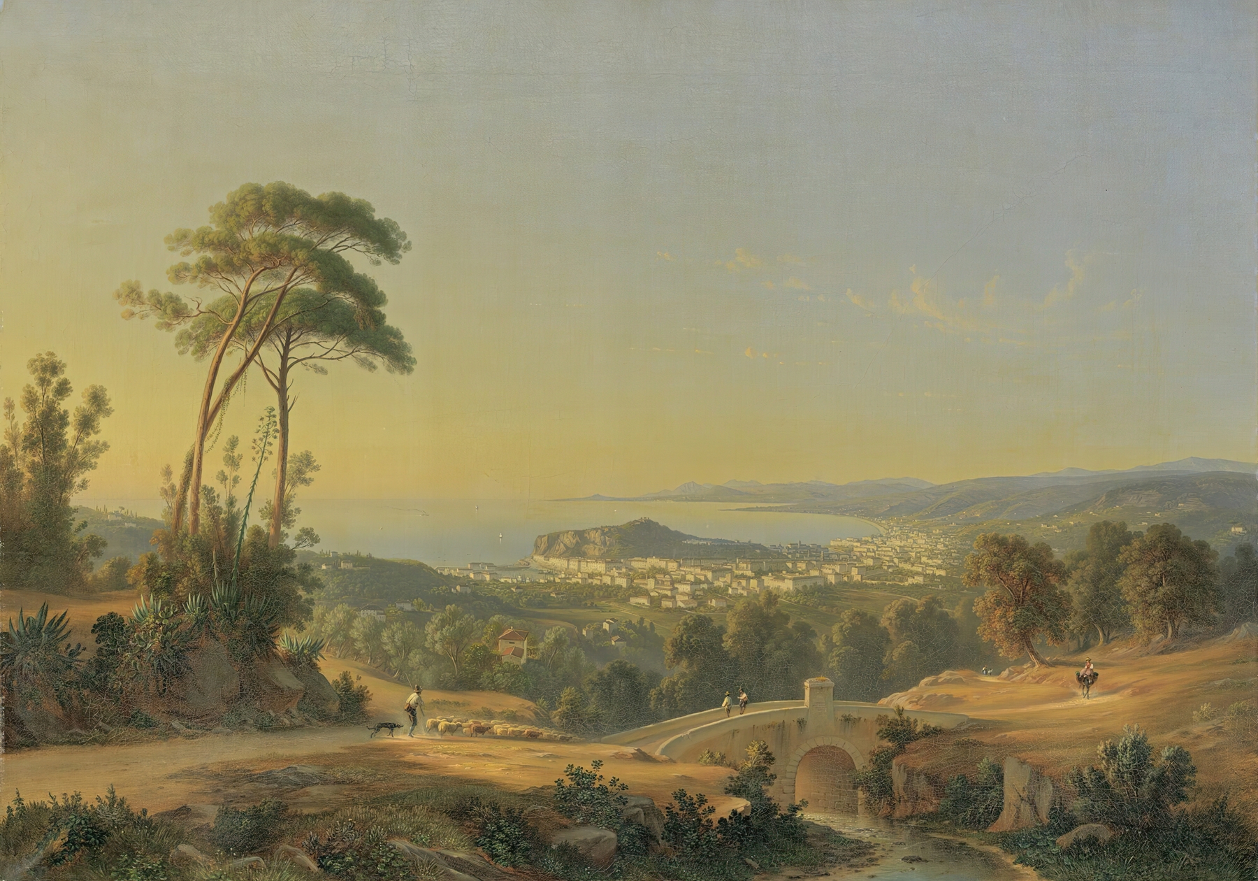 Marine scene of the Bay of Pozzuoli, oil painting by Johann-Rudolf Bühlmann